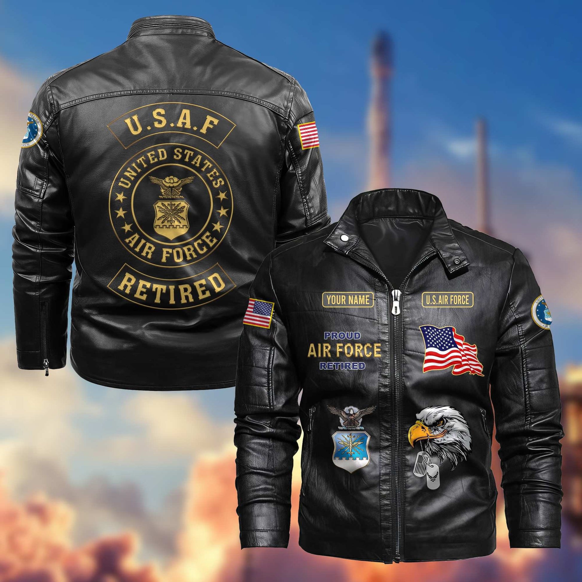 Premium Personalized US Retired Leather Jackets BPVC100111