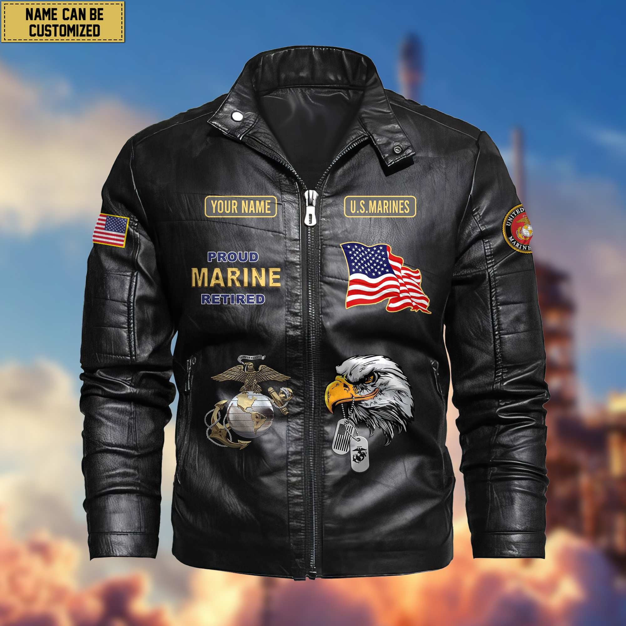 Premium Personalized US Retired Leather Jackets BPVC100111