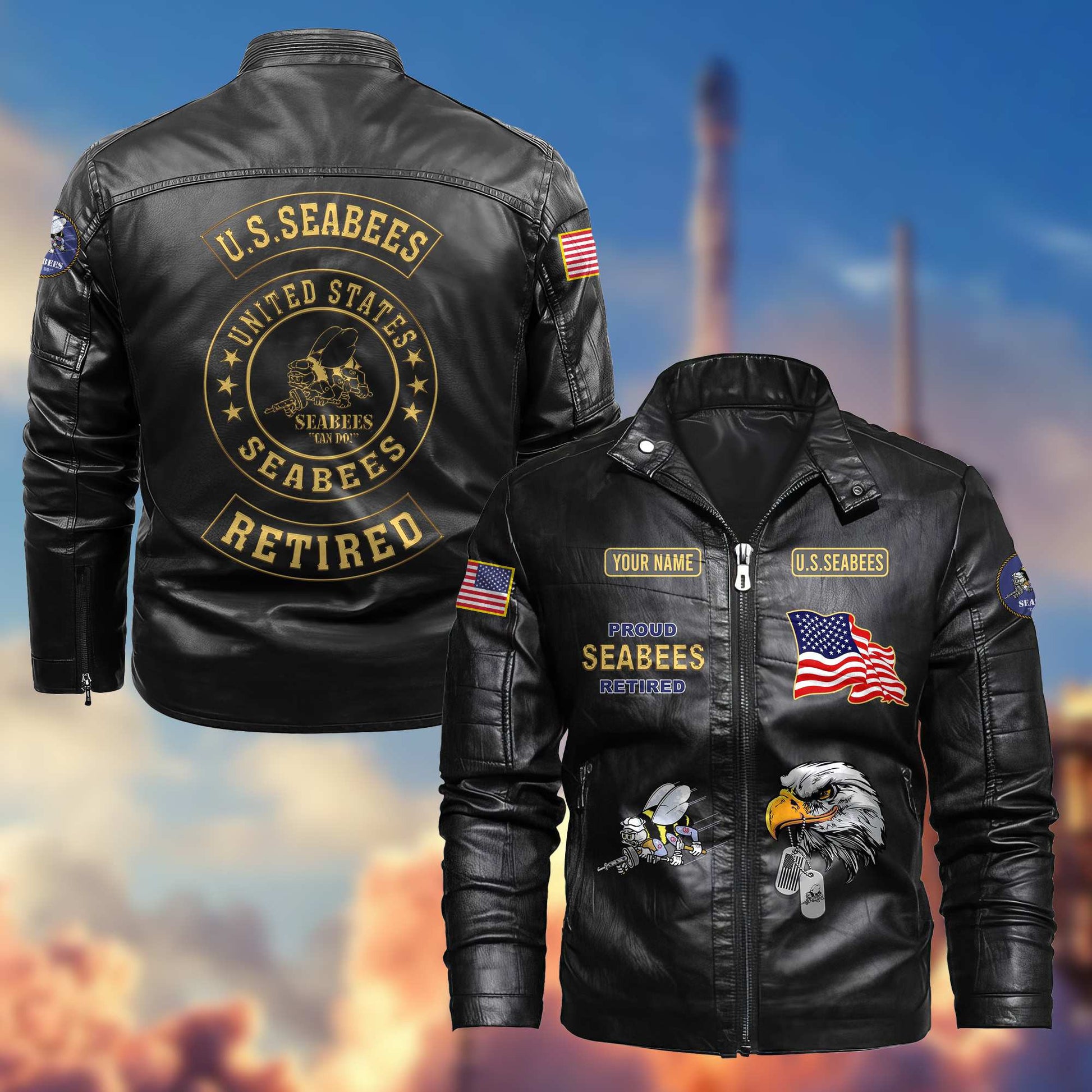 Premium Personalized US Retired Leather Jackets BPVC100111