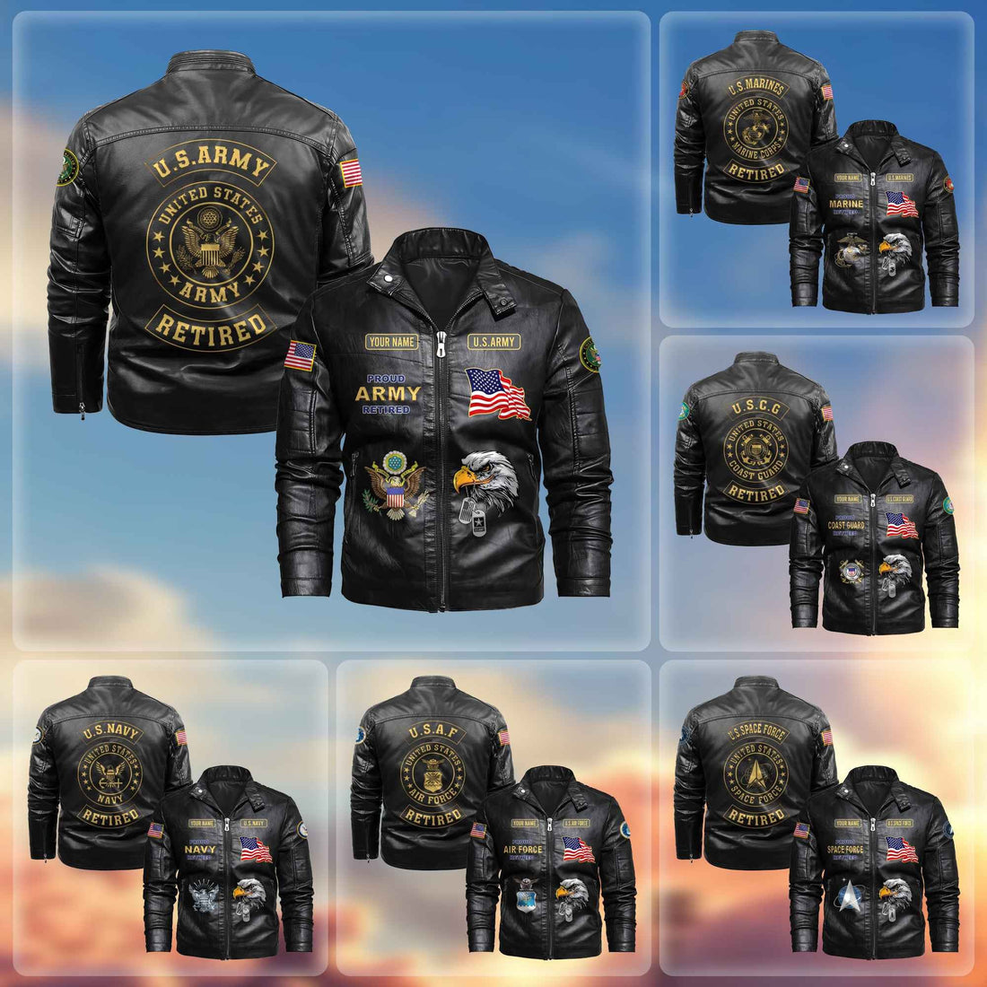 Premium Personalized US Retired Leather Jackets BPVC100111