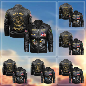 Premium Personalized US Retired Leather Jackets BPVC100111