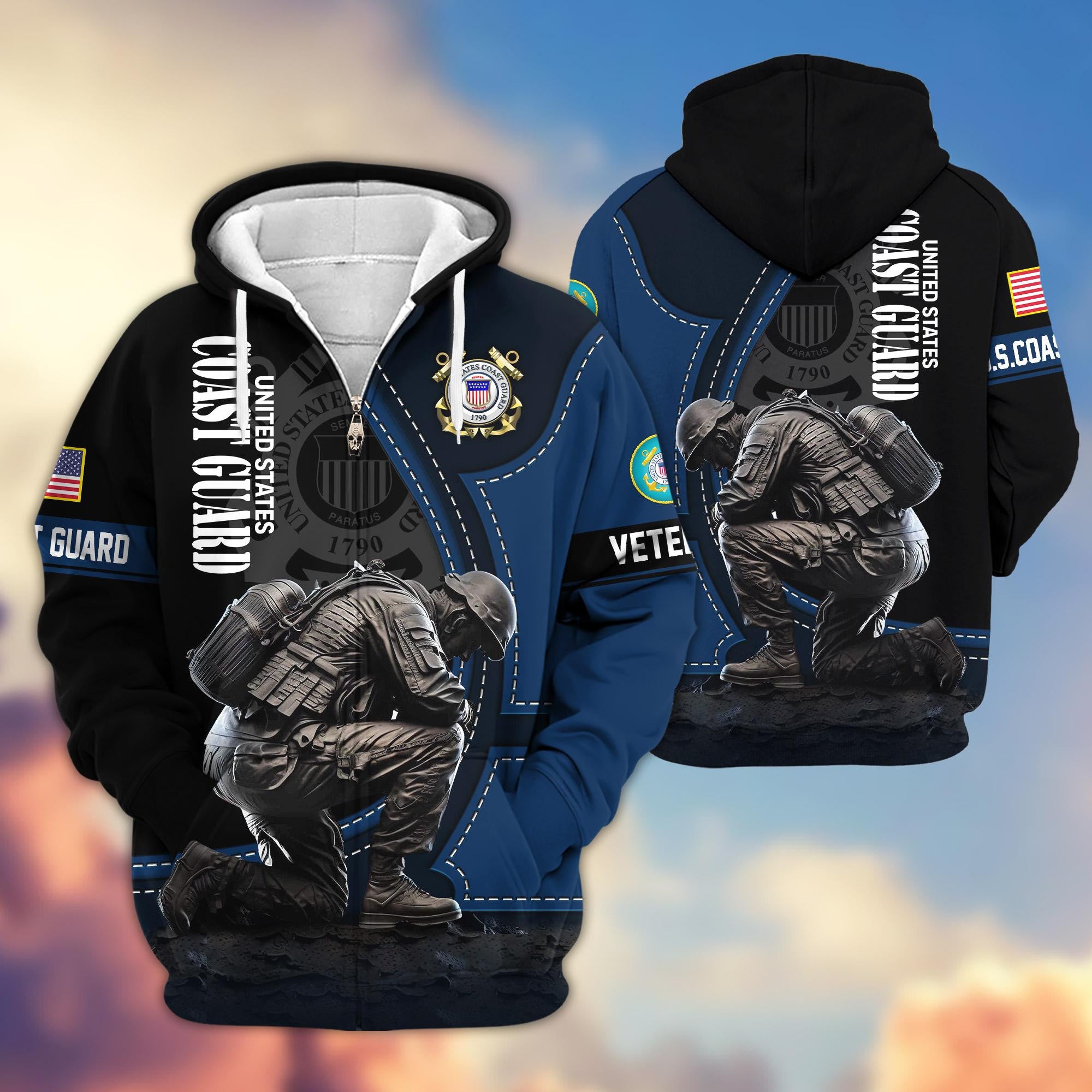 Premium US Veterans Zip Hoodie APHN251211, Gifts For US Veterans