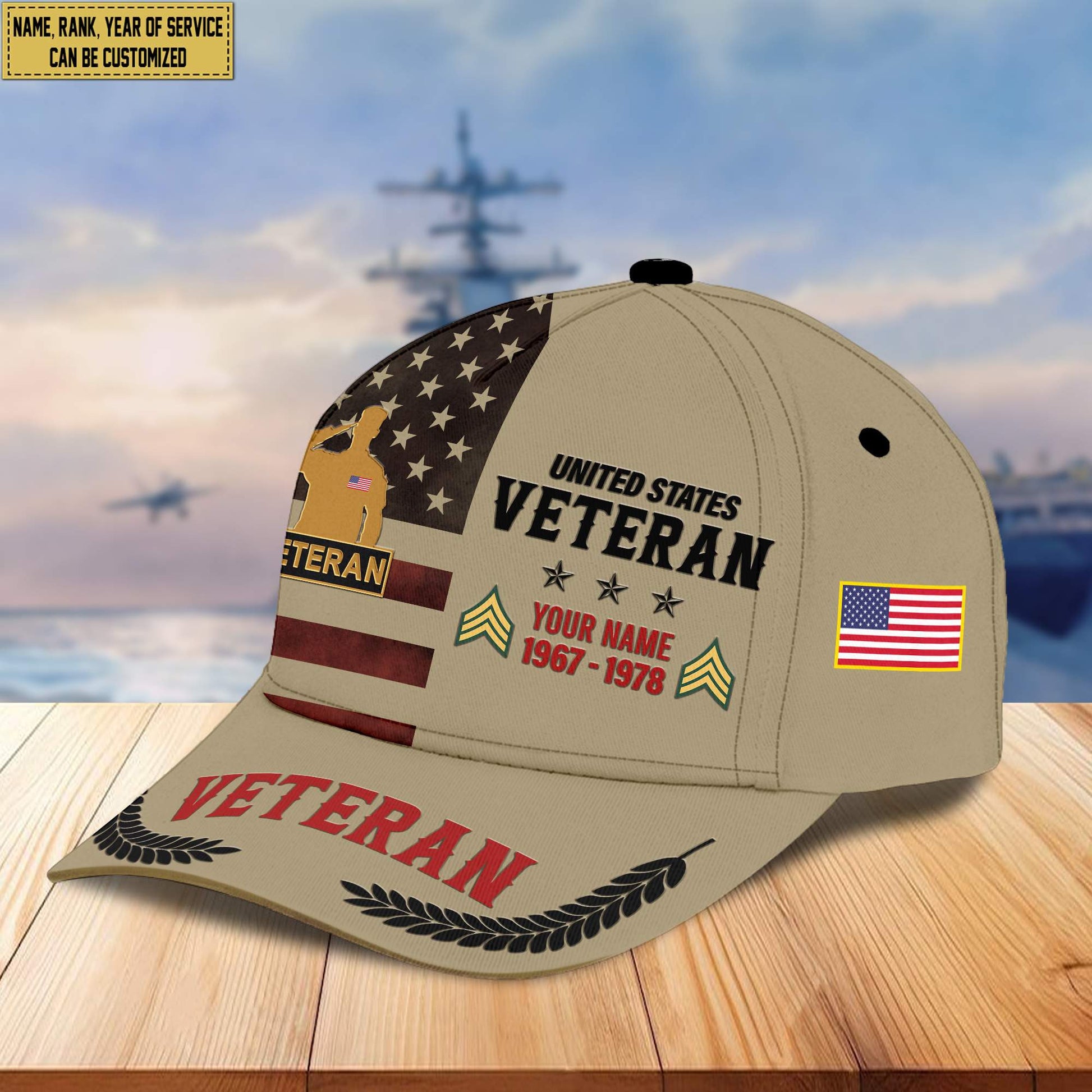 Premium US Veteran Custom Cap VPVC005307, Gifts For US Veteran, Best Gifts On Father's Day, Armed Force Day, Independence Day, Veterans Day.
