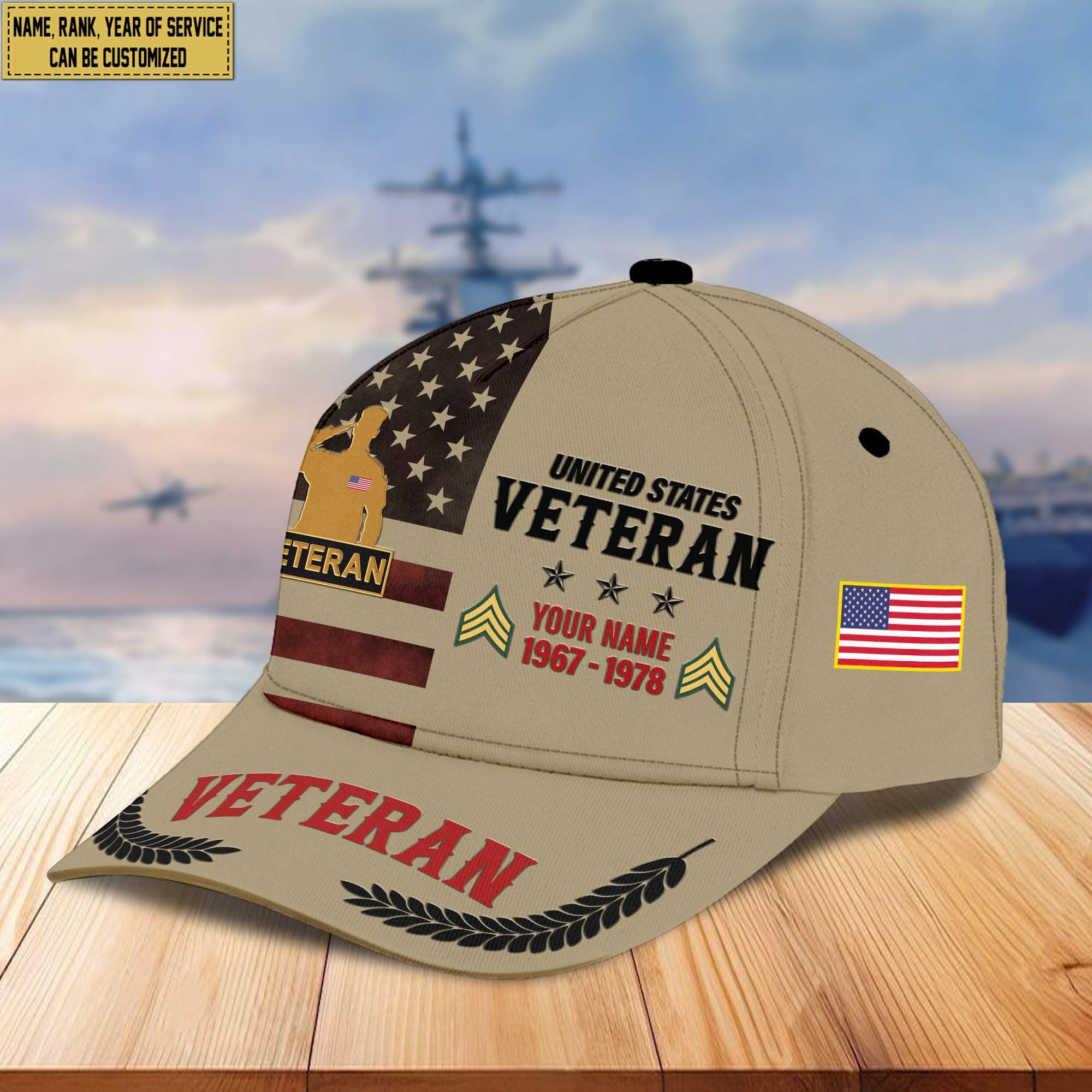 Premium US Veteran Custom Cap VPVC005307, Gifts For US Veteran, Best Gifts On Father's Day, Armed Force Day, Independence Day, Veterans Day.