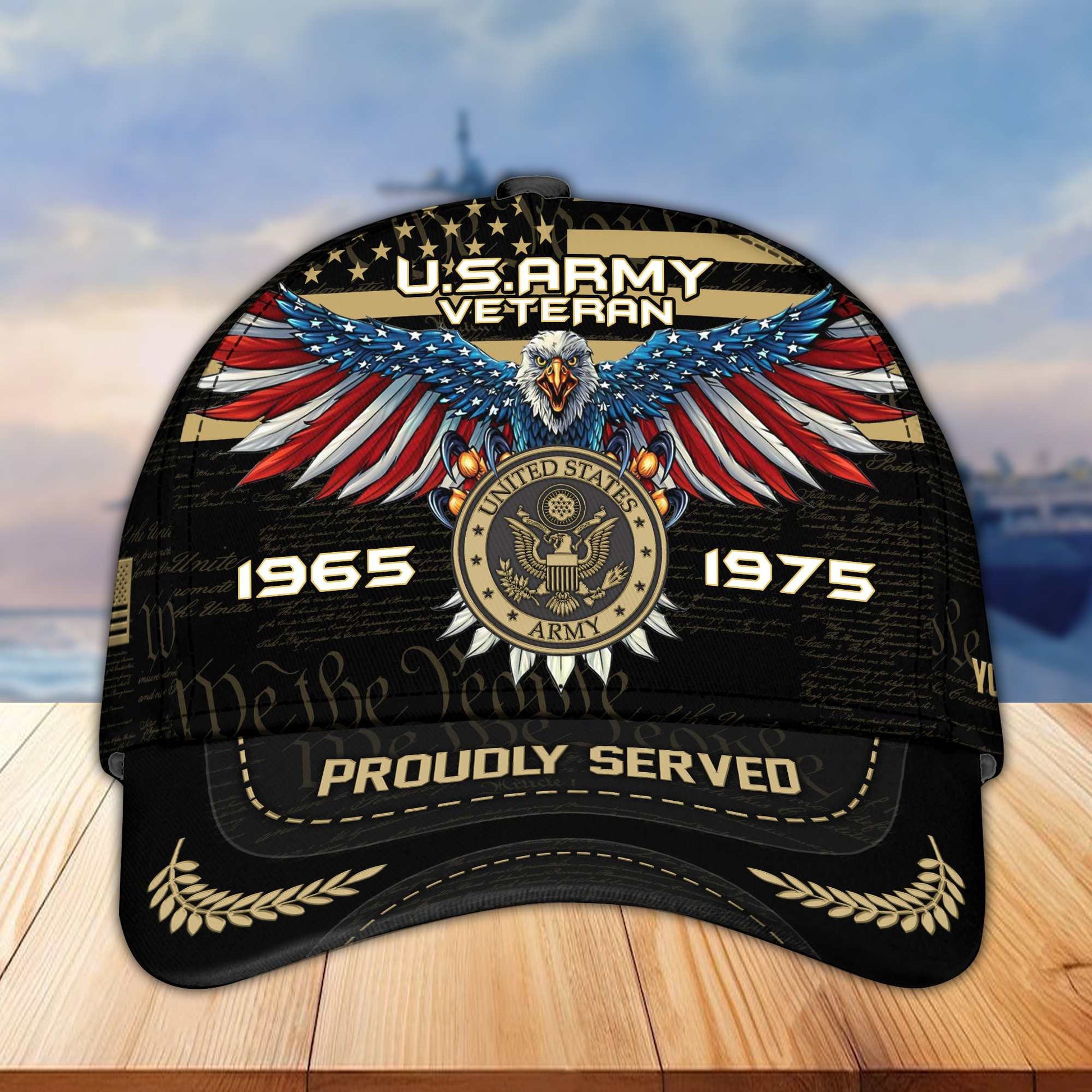 Premium US Army Veteran Custom Cap VPVC005401, Gifts For Army Veteran, Best Gifts On Father's Day, Armed Force Day, Independence Day, Veterans Day.