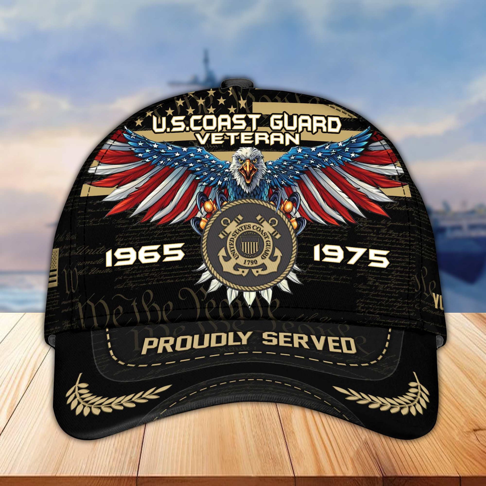 Premium USCG Veteran Custom Cap VPVC005405, Gifts For Coast Guard Veteran, Best Gifts On Father's Day, Armed Force Day, Independence Day, Veterans Day.