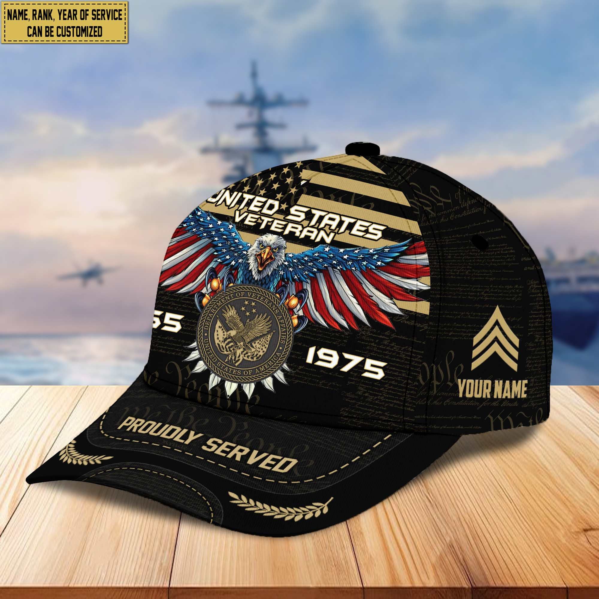 Premium US Veteran Custom Cap VPVC005407, Gifts For US Veteran, Best Gifts On Father's Day, Armed Force Day, Independence Day, Veterans Day.