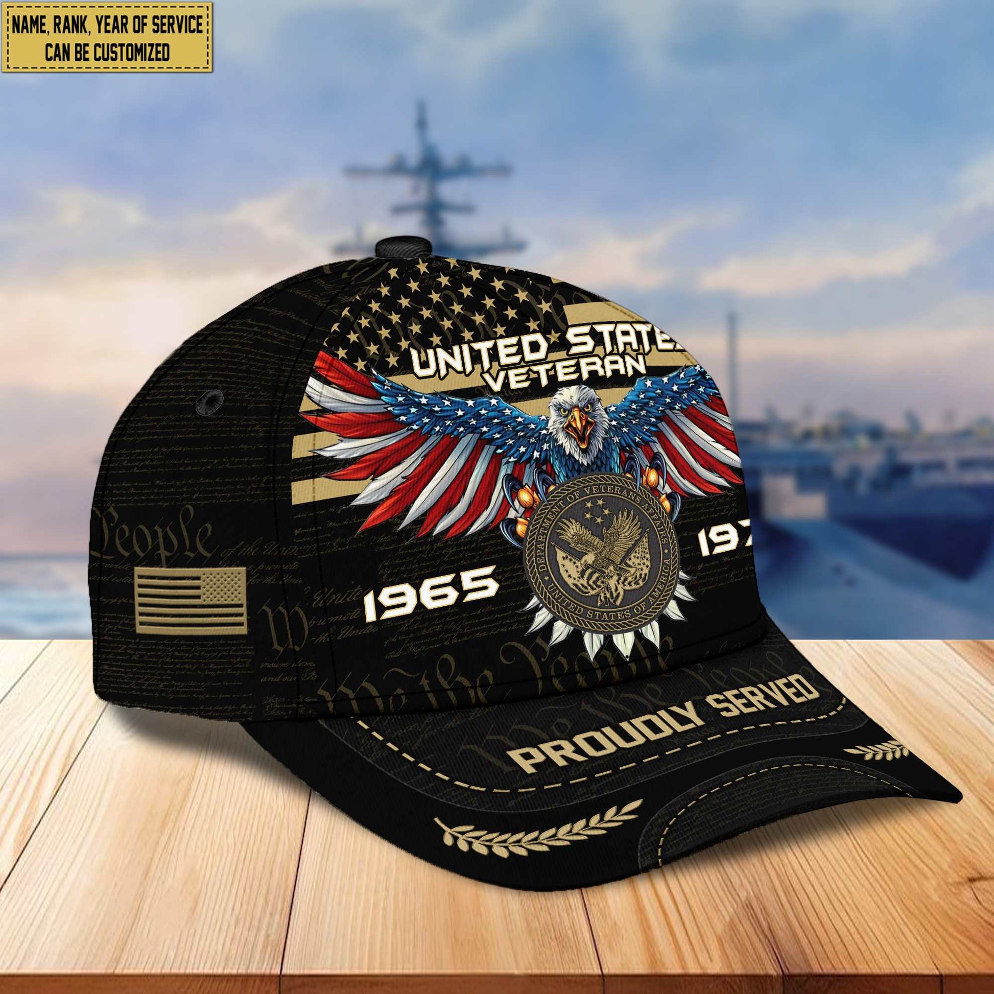Premium US Veteran Custom Cap VPVC005407, Gifts For US Veteran, Best Gifts On Father's Day, Armed Force Day, Independence Day, Veterans Day.