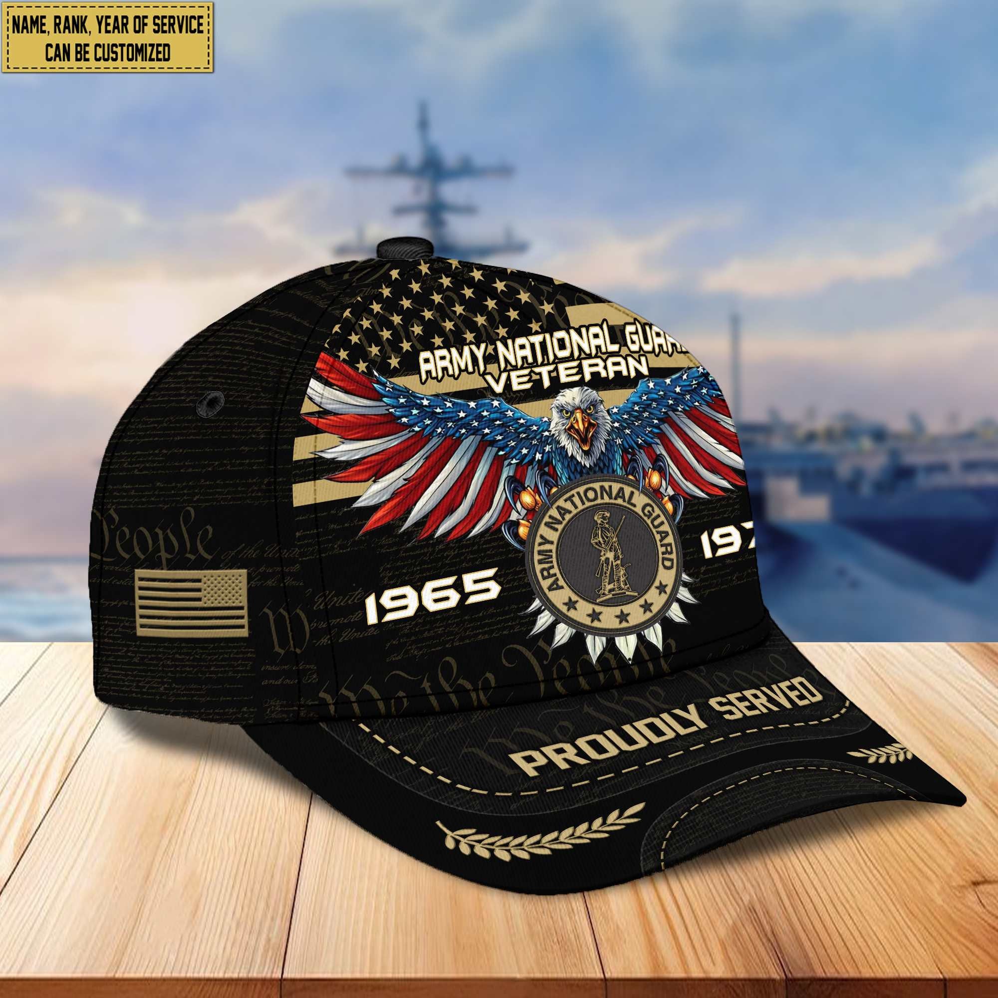 Premium Army National Guard Veteran Custom Cap VPVC005408, Gifts For Army National Guard Veteran, Best Gifts On Father's Day, Armed Force Day, Independence Day, Veterans Day.