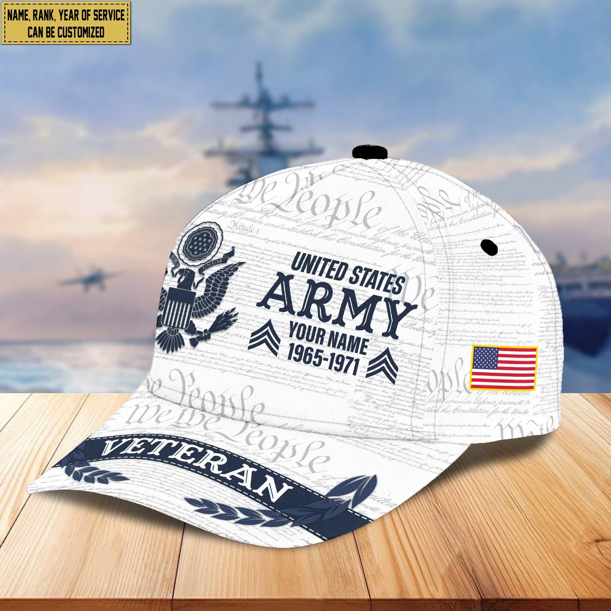 Premium US Army Veteran Custom Cap VPVC005501, Gifts For Army Veteran, Best Gifts On Father's Day, Armed Force Day
