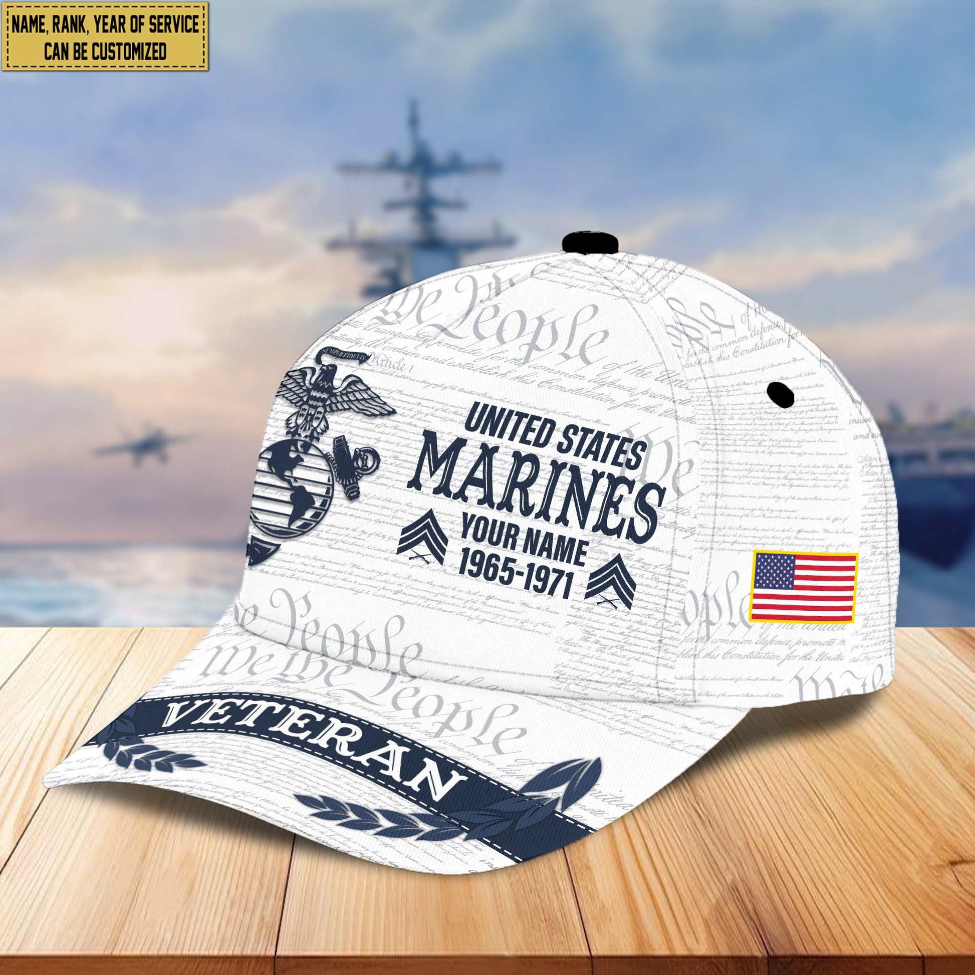 Premium USMC Veteran Custom Cap VPVC005503, Gifts For Marine Veteran, Best Gifts On Father's Day, Armed Force Day