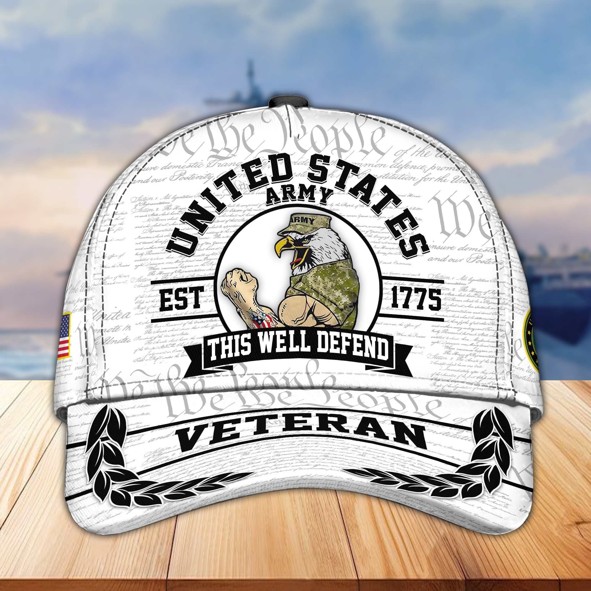 Premium US Veterans Cap BPVC120101, Gifts For US Veterans Gifts On Father's Day, Armed Force Day, Independence Day, Veterans Day.