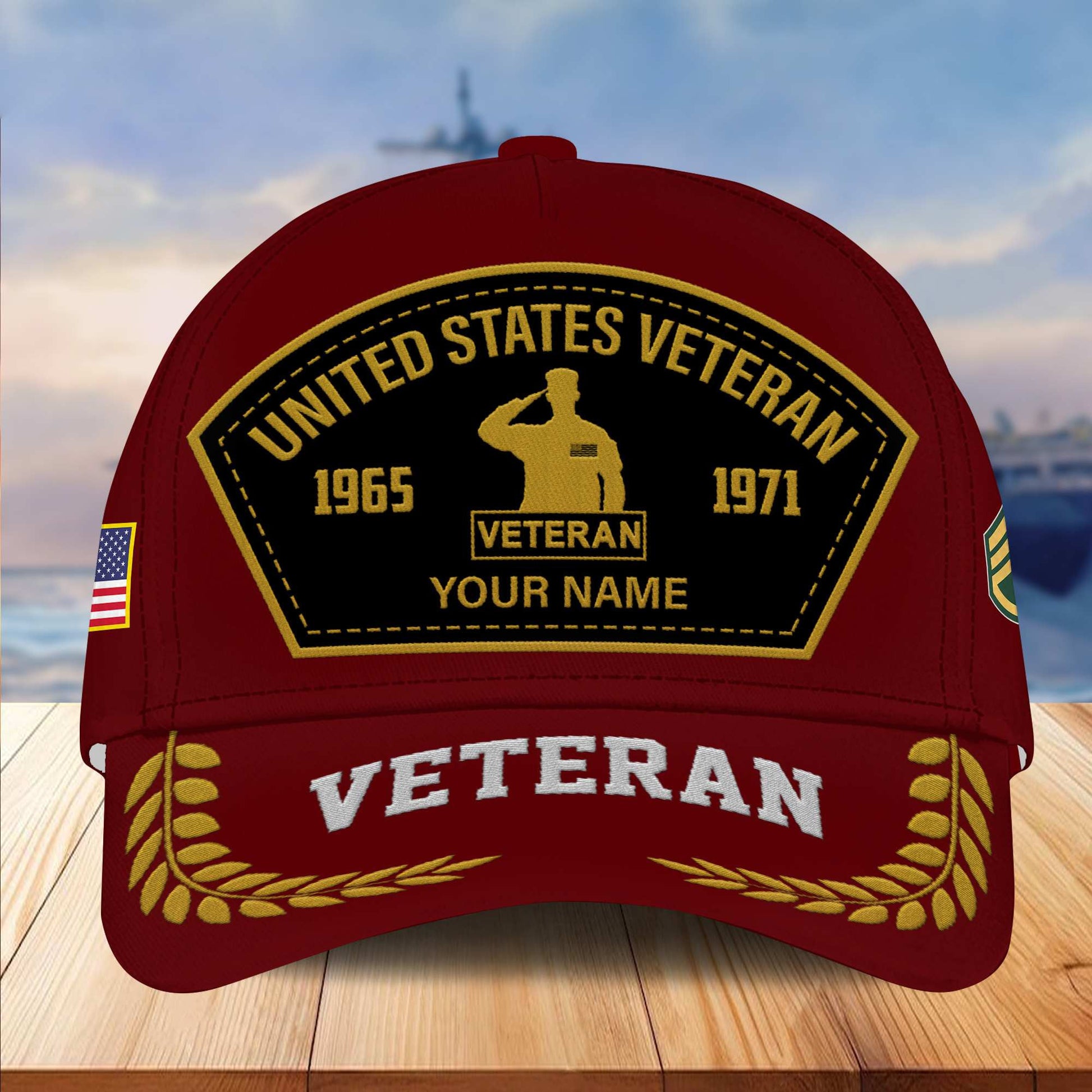 Premium Custom Name, Rank, US Veteran Embroidered Cap VPVC301107, Hat for US Veteran, Gifts for Father's Day, Veterans Day