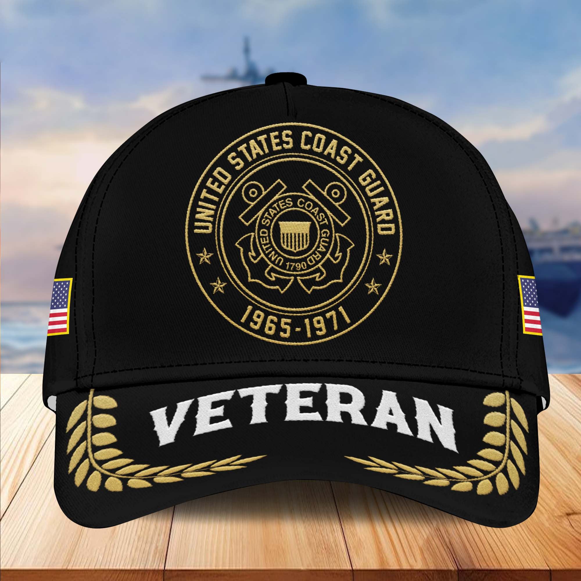 Premium Custom Name, Rank, USCG Embroidered Cap VPVC301405, Hat for Coast Guard Veteran, Gifts for Father's Day, Veterans Day