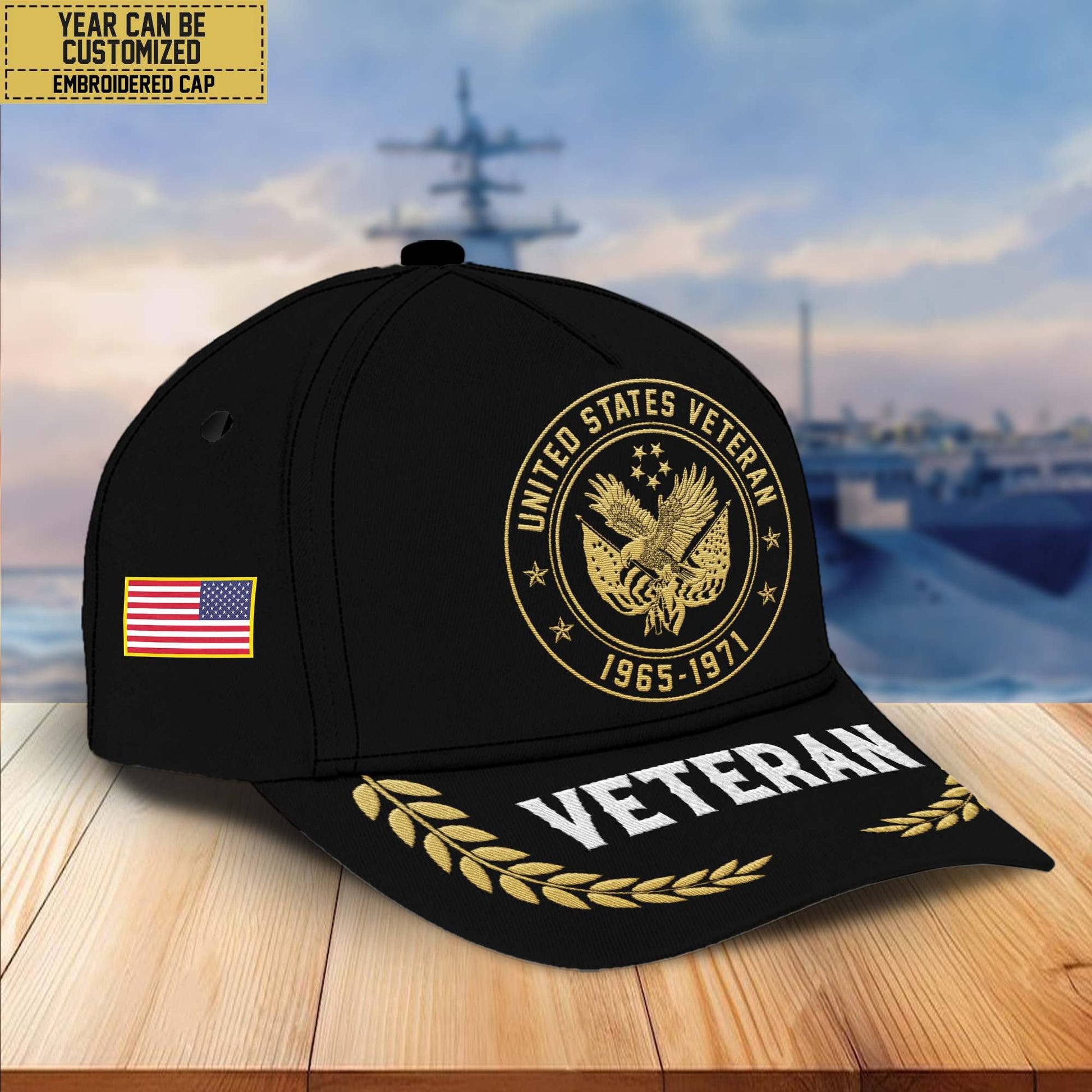 Premium Custom Name, Rank, US Veteran Embroidered Cap VPVC301407, Hat for US Veteran, Gifts for Father's Day, Veterans Day