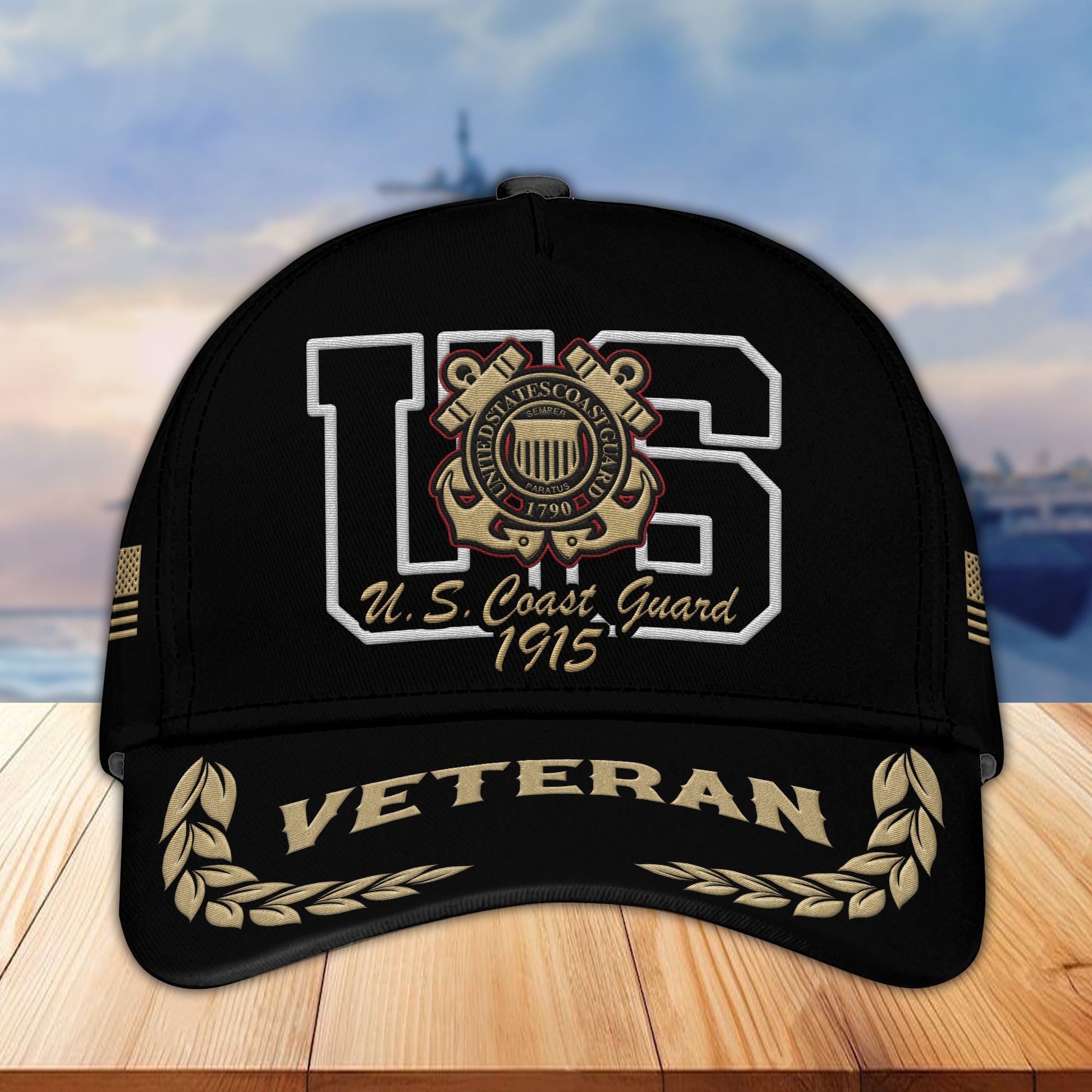 Premium USCG Embroidered Cap VPVC301505, Hat for Coast Guard Veteran, Gifts for Father's Day, Veterans Day