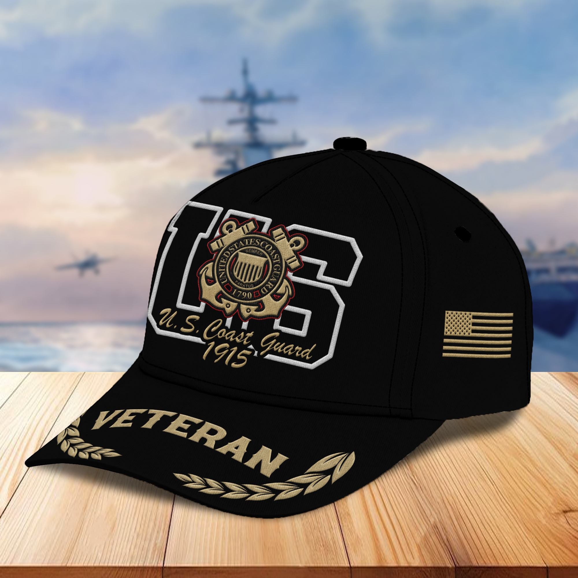 Premium USCG Embroidered Cap VPVC301505, Hat for Coast Guard Veteran, Gifts for Father's Day, Veterans Day