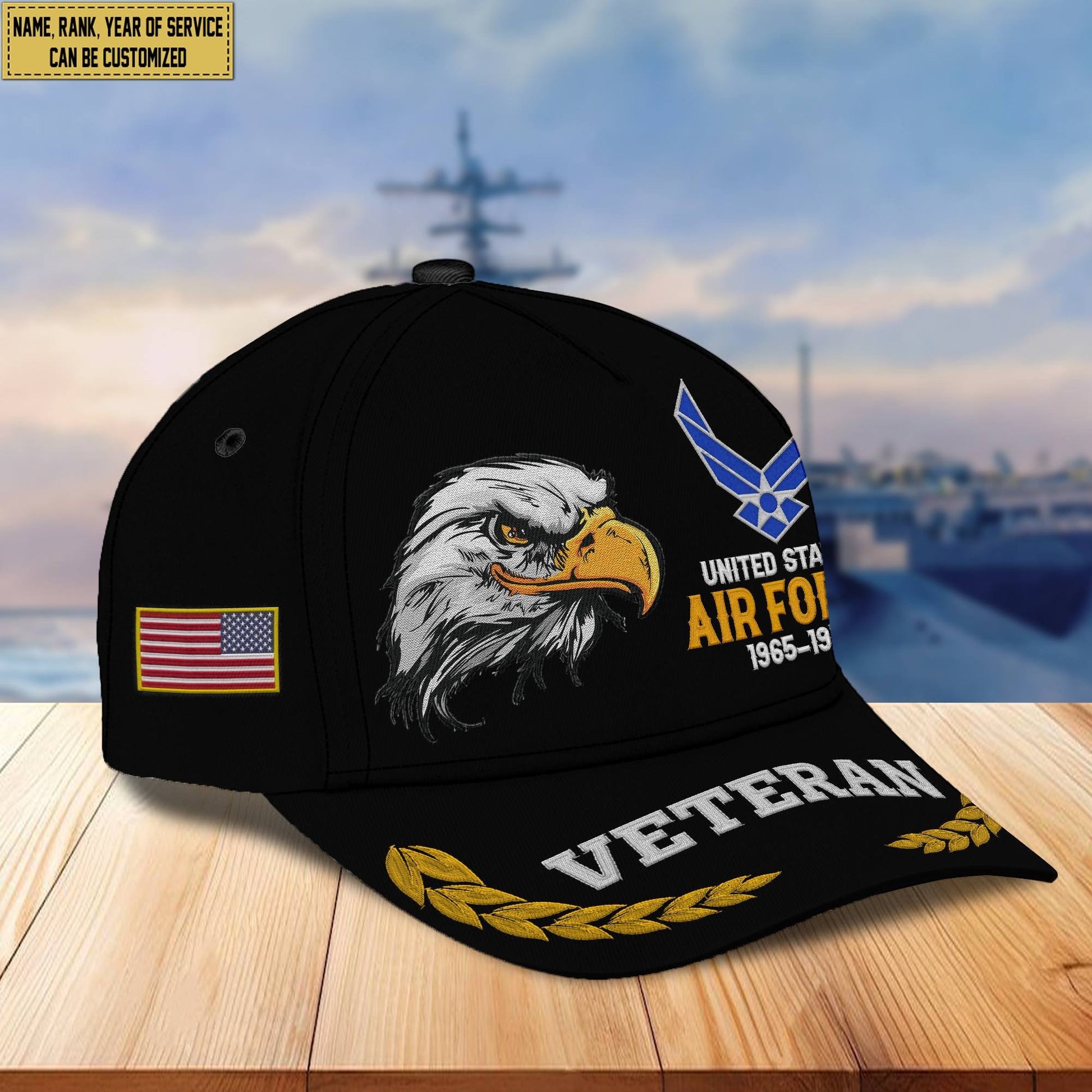Premium Custom Name, Rank, USAF Embroidered Cap VPVC301604, Hat for Air Force Veteran, Gifts for Father's Day, Veterans Day