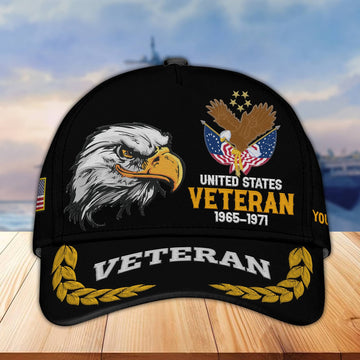 Premium Custom Name, Rank, US Veteran Embroidered Cap VPVC301607, Hat for US Veteran, Gifts for Father's Day, Veterans Day