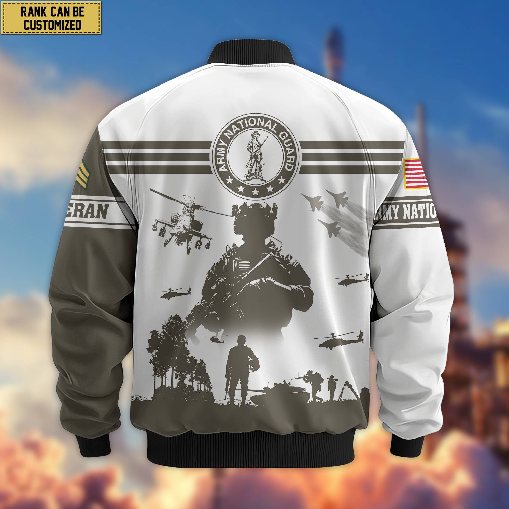 Premium Custom Army National Guard Bomber Jacket VPVC801908, Jacket For Army National Guard Veteran, For Father's Day, Armed Force Day, Independence Day, Veterans Day.