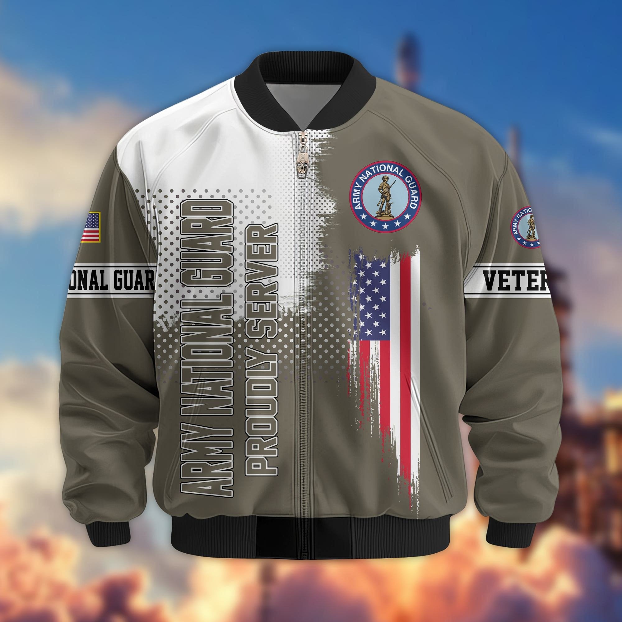 Premium Sons Of America US Veterans Bomber Jacket BPHN060111, Gifts For US Veterans, Gifts For Dad, Gifts On Father's Day, Veterans Day.