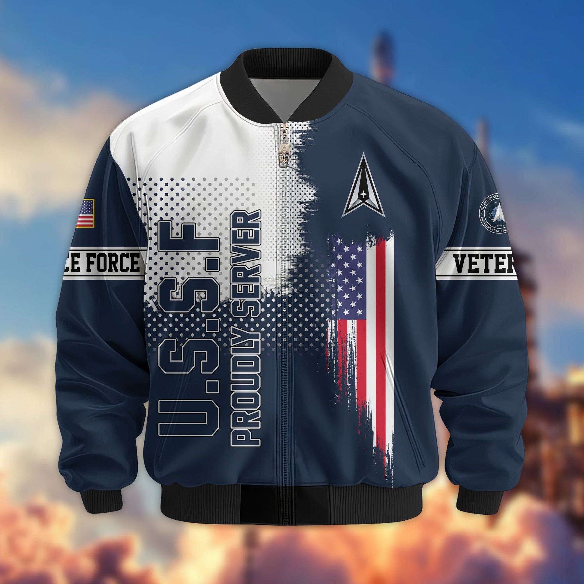 Premium Sons Of America US Veterans Bomber Jacket BPHN060111, Gifts For US Veterans, Gifts For Dad, Gifts On Father's Day, Veterans Day.