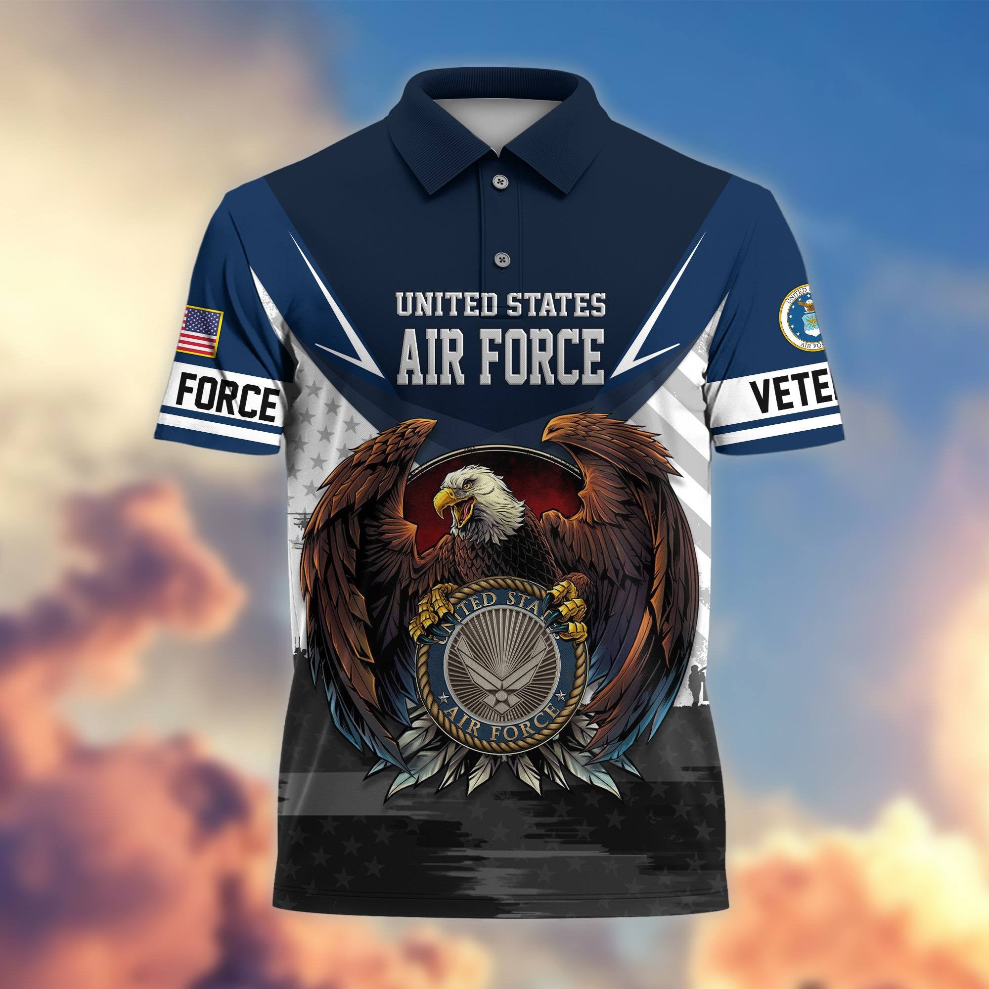 Premium US Veterans Polo Shirt BPHN230111, Gifts For US Veterans, Gifts On Father's Day, Armed Force Day, Independence Day, Veterans Day.