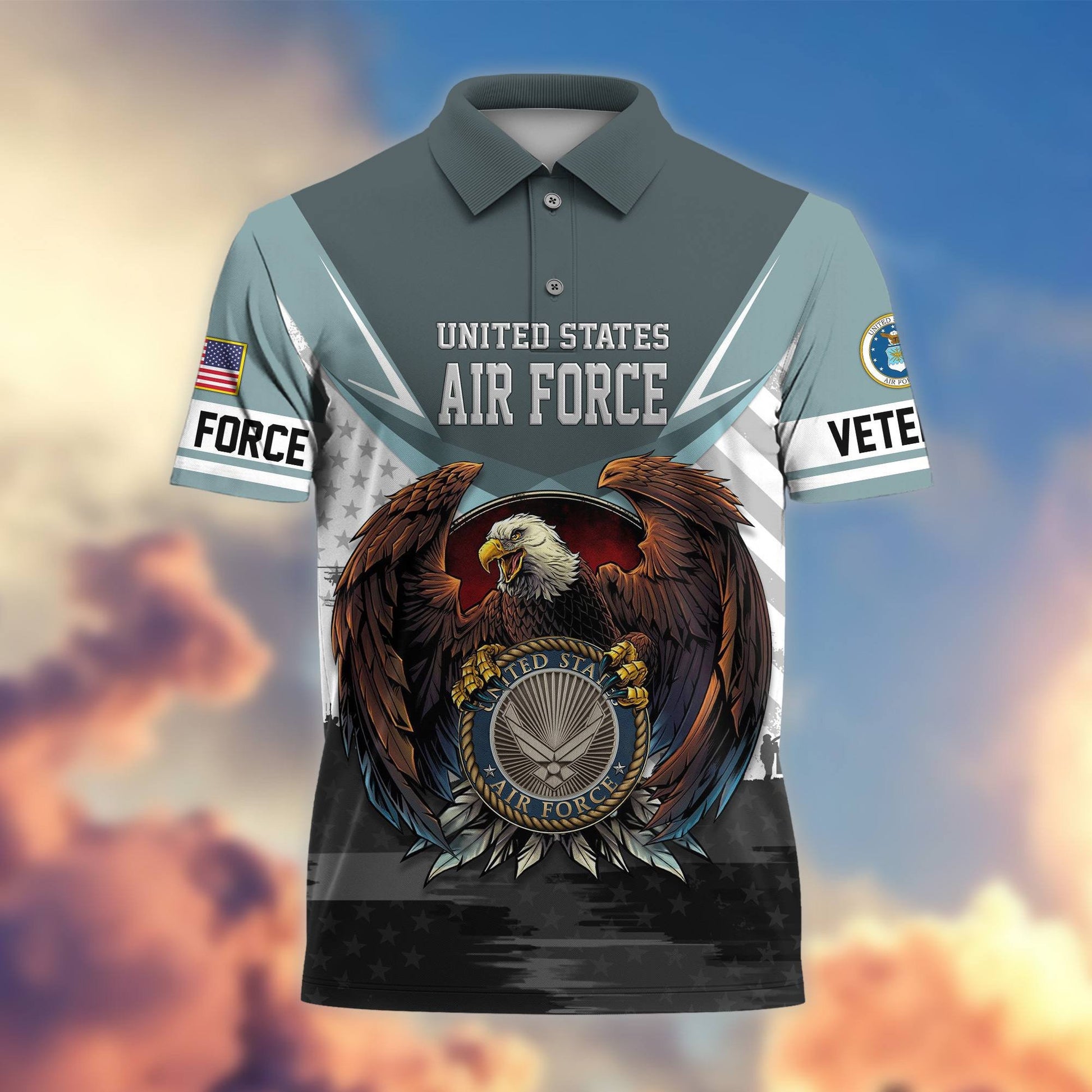 Premium US Veterans Polo Shirt BPHN230111, Gifts For US Veterans, Gifts On Father's Day, Armed Force Day, Independence Day, Veterans Day.