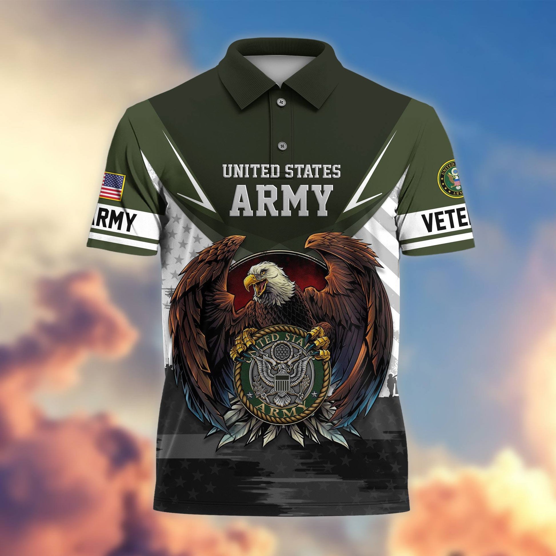 Premium US Veterans Polo Shirt BPHN230111, Gifts For US Veterans, Gifts On Father's Day, Armed Force Day, Independence Day, Veterans Day.