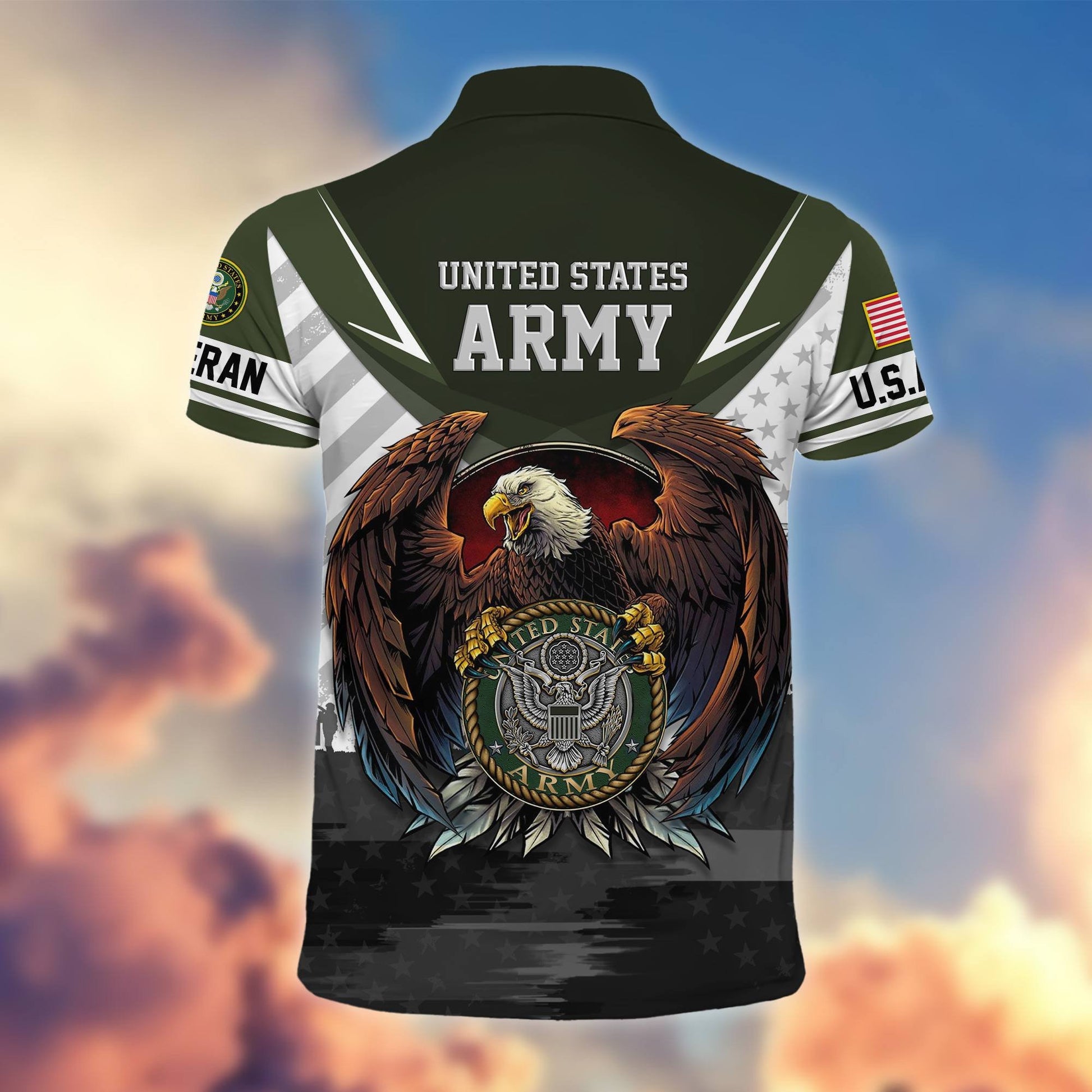 Premium US Veterans Polo Shirt BPHN230111, Gifts For US Veterans, Gifts On Father's Day, Armed Force Day, Independence Day, Veterans Day.