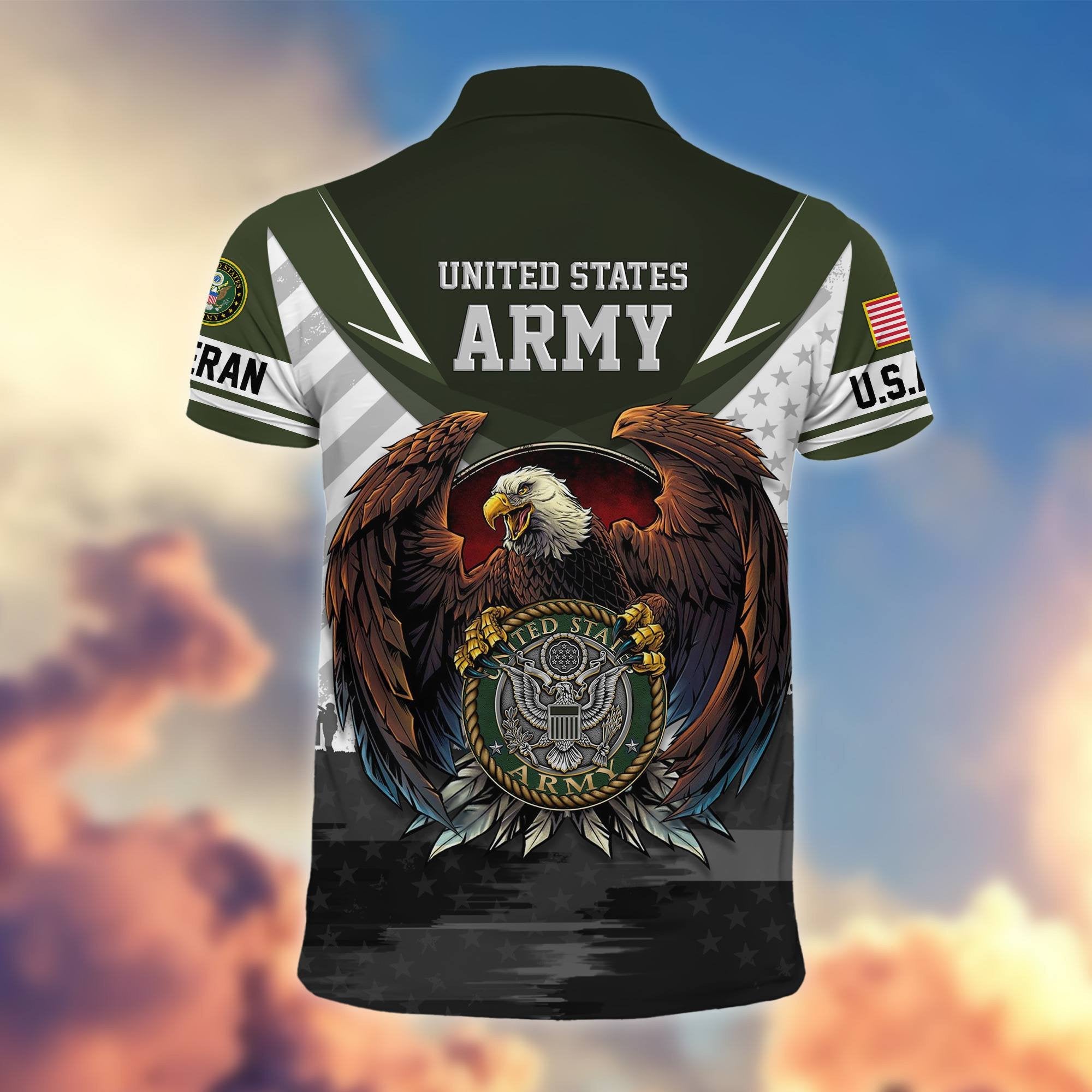 Premium US Veterans Polo Shirt BPHN230111, Gifts For US Veterans, Gifts On Father's Day, Armed Force Day, Independence Day, Veterans Day.