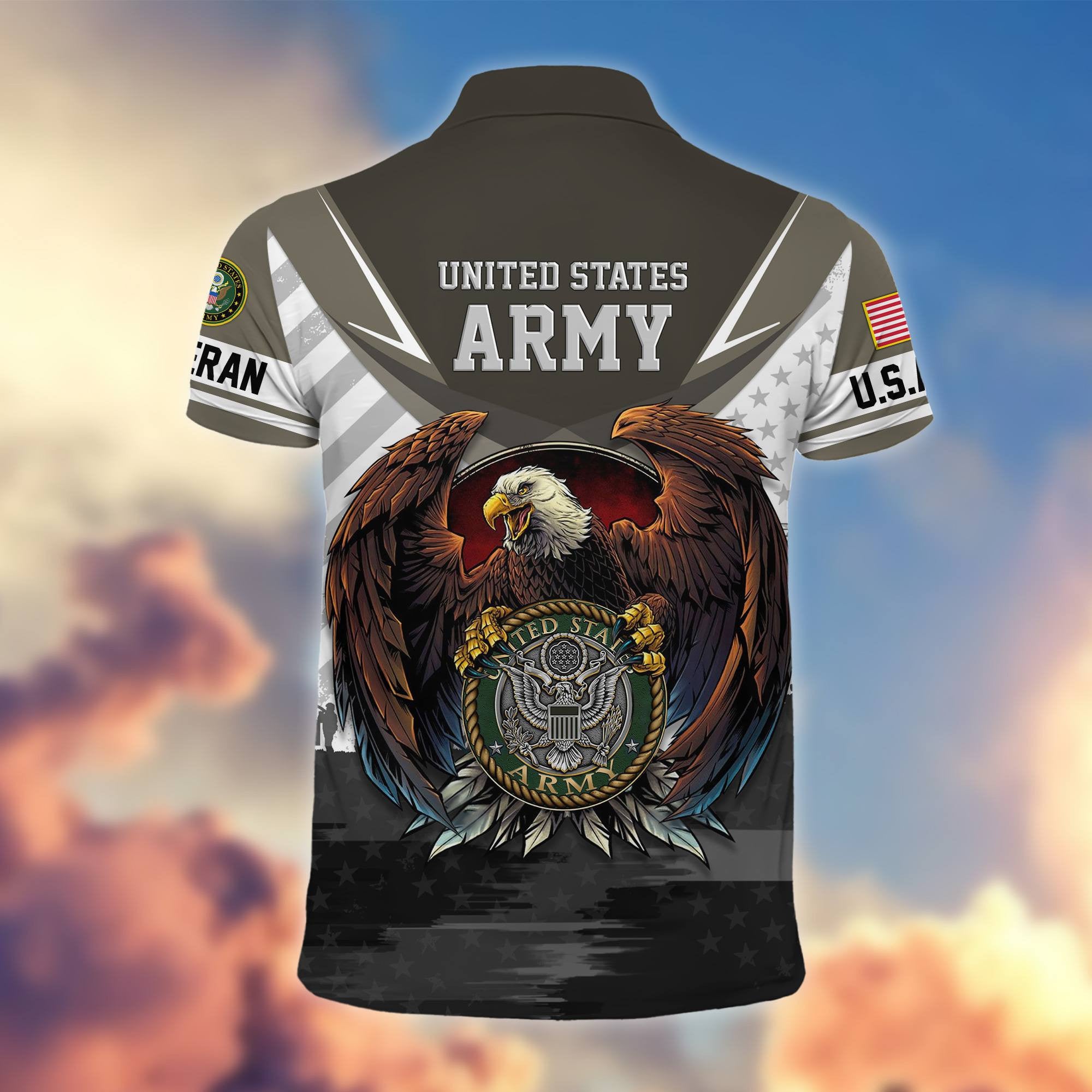 Premium US Veterans Polo Shirt BPHN230111, Gifts For US Veterans, Gifts On Father's Day, Armed Force Day, Independence Day, Veterans Day.