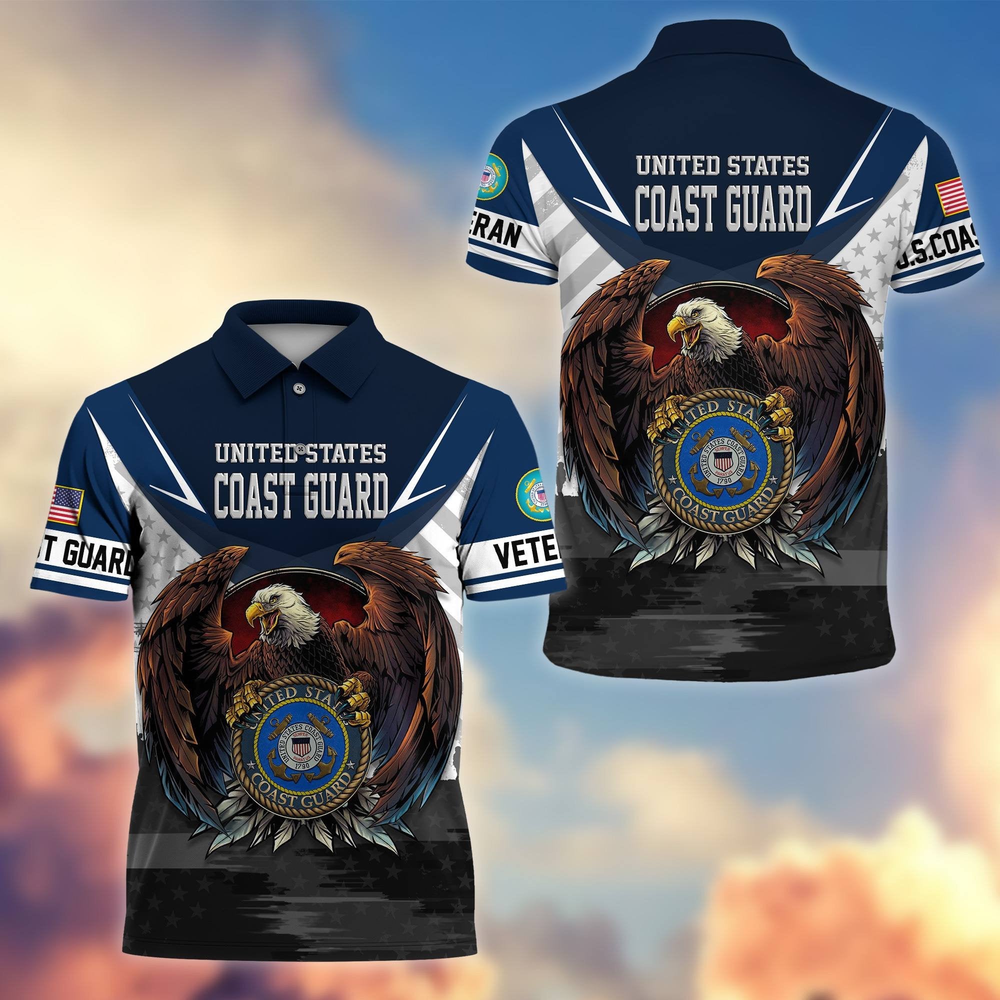 Premium US Veterans Polo Shirt BPHN230111, Gifts For US Veterans, Gifts On Father's Day, Armed Force Day, Independence Day, Veterans Day.