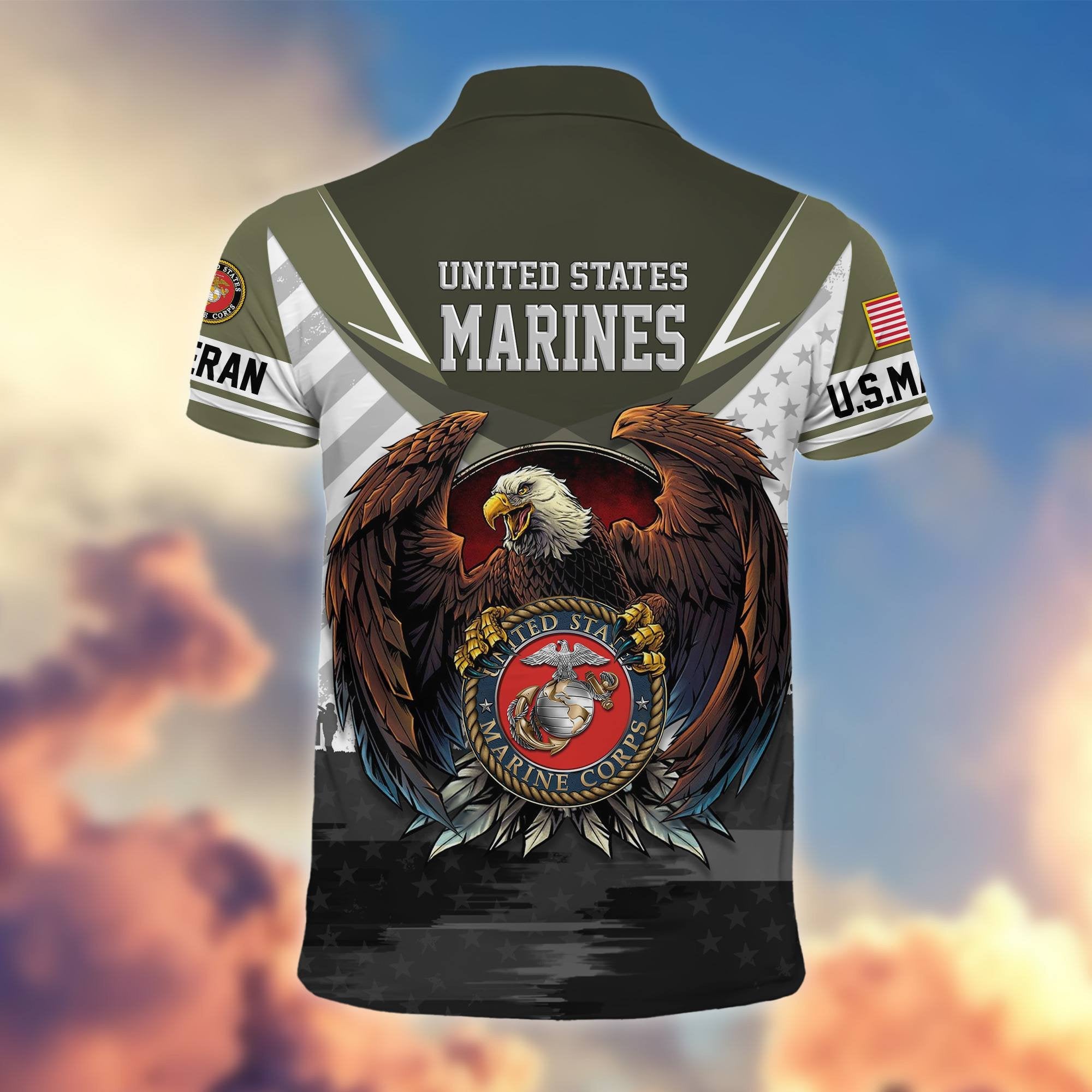 Premium US Veterans Polo Shirt BPHN230111, Gifts For US Veterans, Gifts On Father's Day, Armed Force Day, Independence Day, Veterans Day.