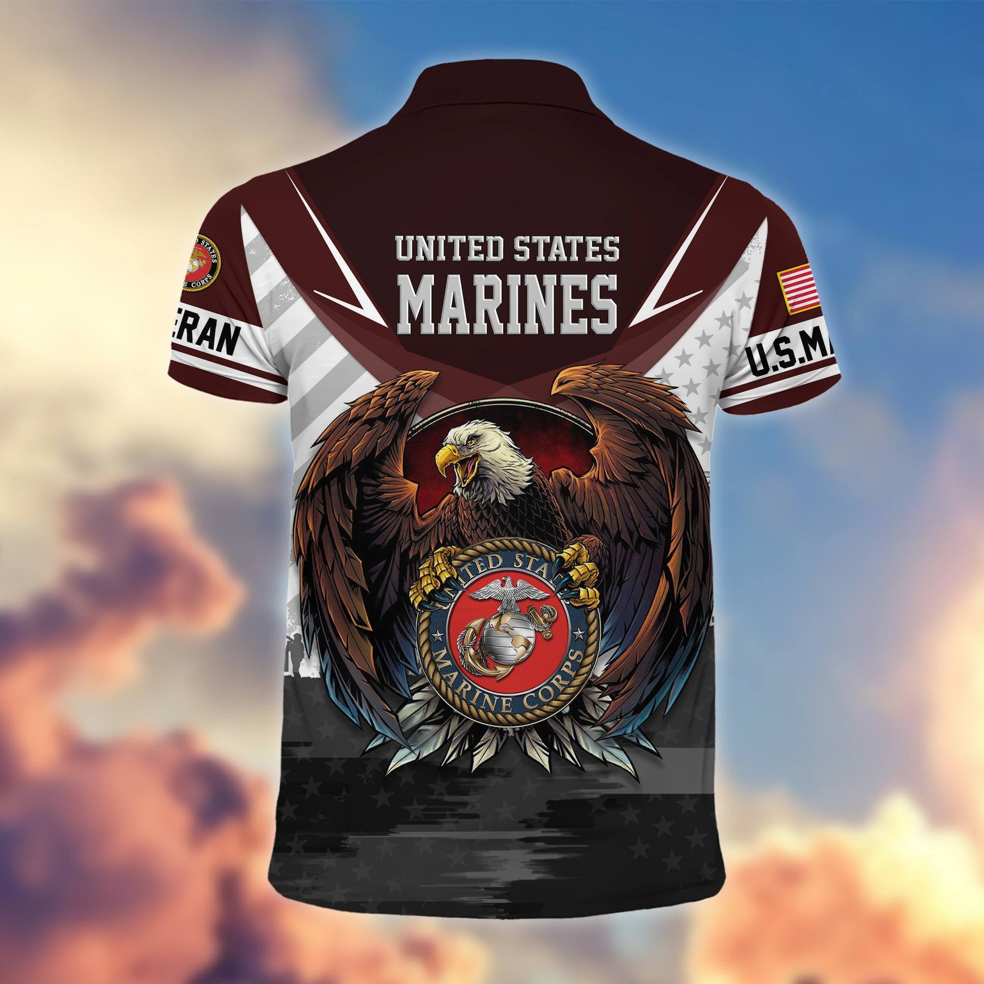 Premium US Veterans Polo Shirt BPHN230111, Gifts For US Veterans, Gifts On Father's Day, Armed Force Day, Independence Day, Veterans Day.