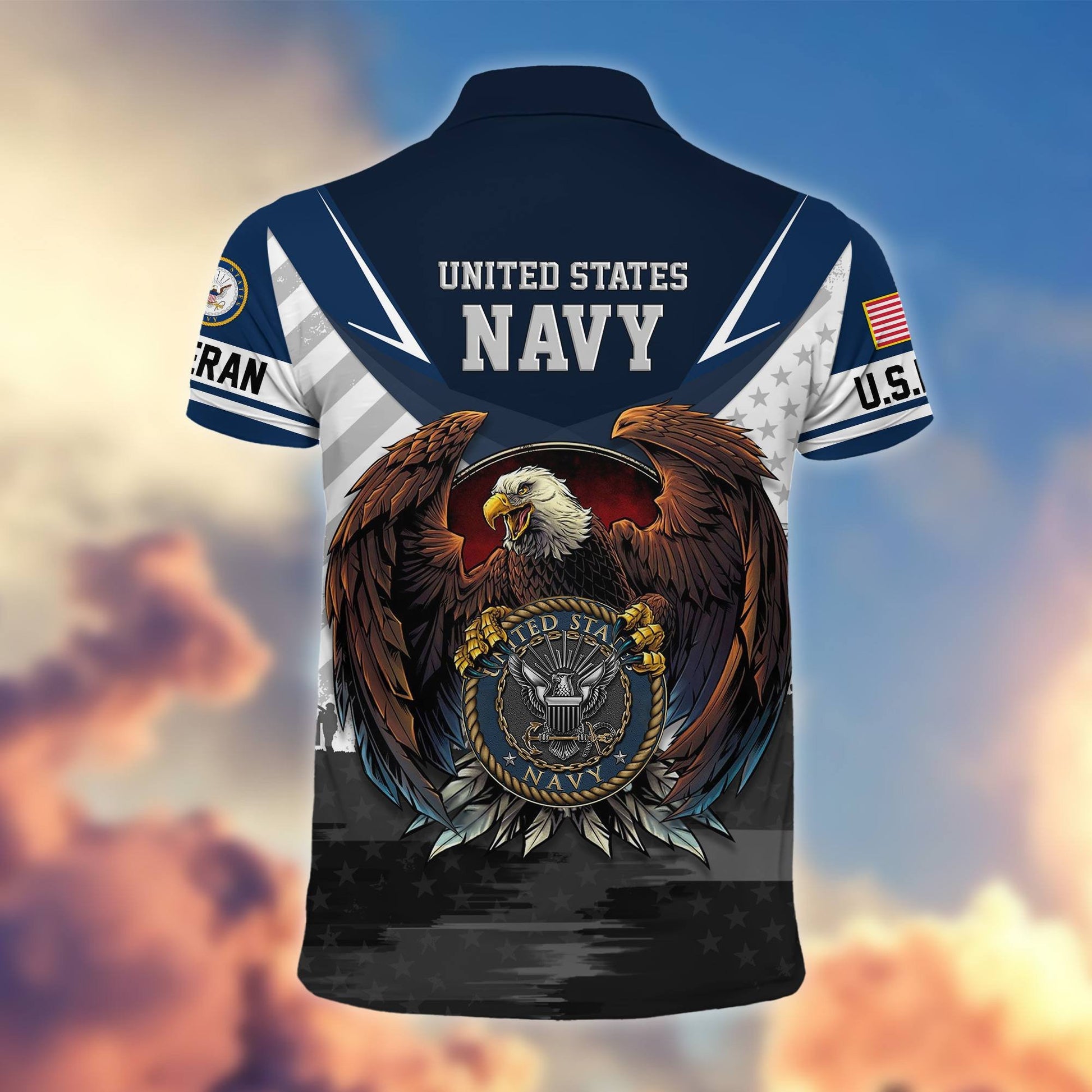 Premium US Veterans Polo Shirt BPHN230111, Gifts For US Veterans, Gifts On Father's Day, Armed Force Day, Independence Day, Veterans Day.