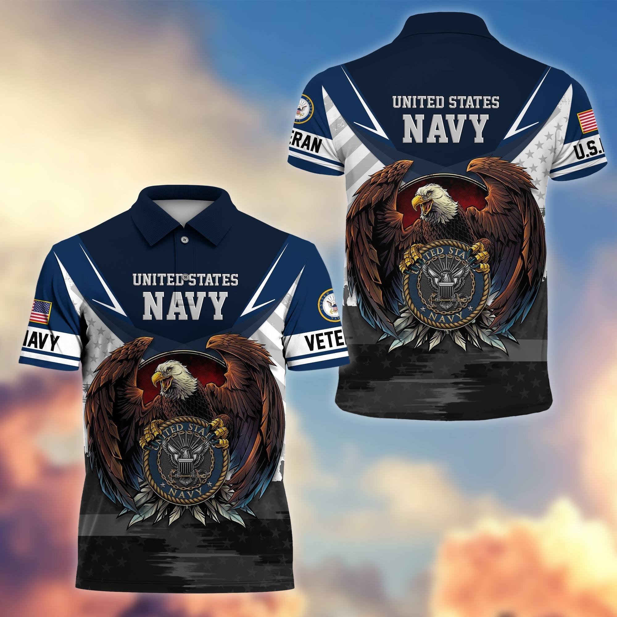 Premium US Veterans Polo Shirt BPHN230111, Gifts For US Veterans, Gifts On Father's Day, Armed Force Day, Independence Day, Veterans Day.