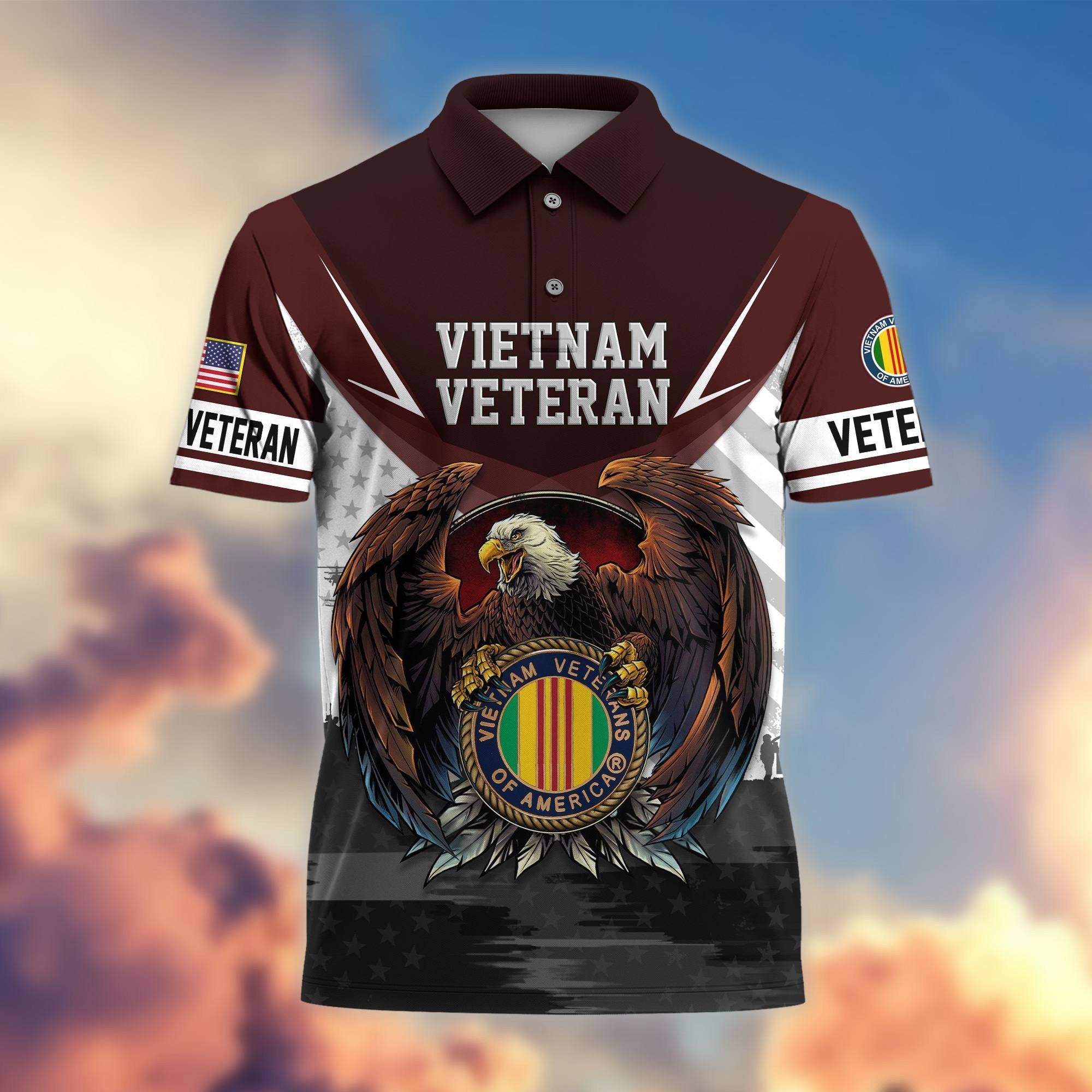 Premium US Veterans Polo Shirt BPHN230111, Gifts For US Veterans, Gifts On Father's Day, Armed Force Day, Independence Day, Veterans Day.