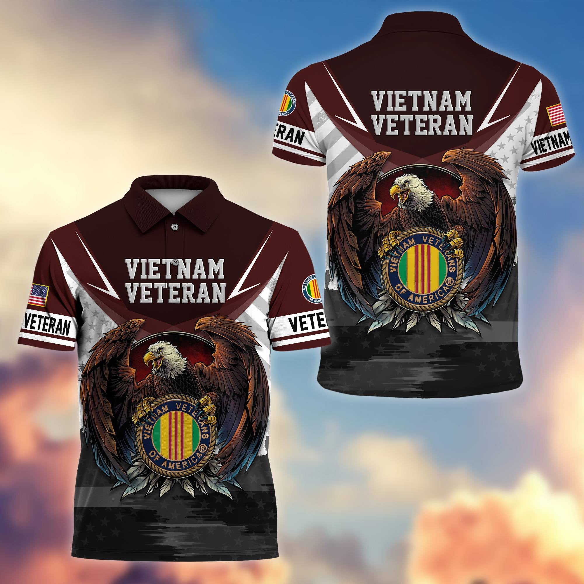 Premium US Veterans Polo Shirt BPHN230111, Gifts For US Veterans, Gifts On Father's Day, Armed Force Day, Independence Day, Veterans Day.