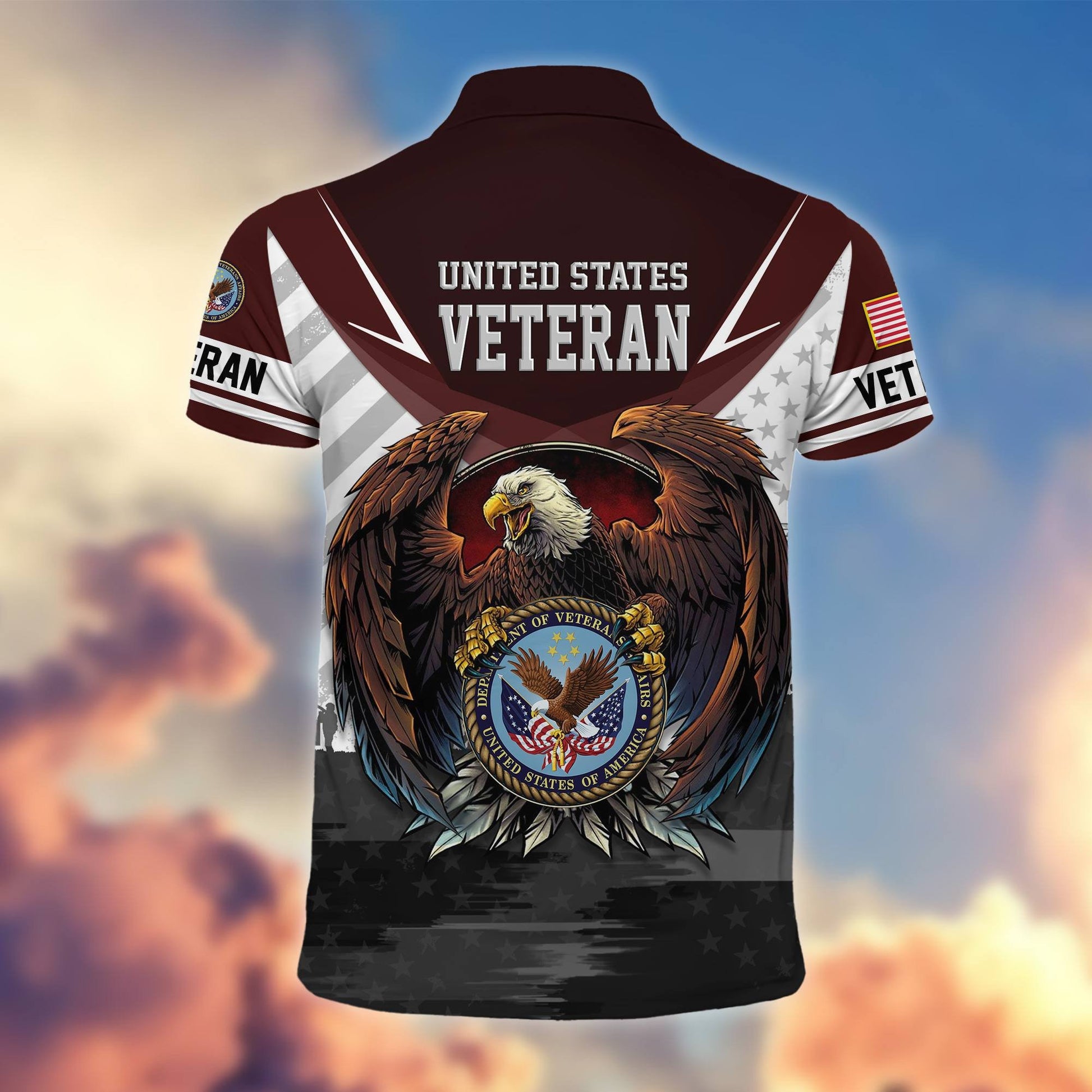 Premium US Veterans Polo Shirt BPHN230111, Gifts For US Veterans, Gifts On Father's Day, Armed Force Day, Independence Day, Veterans Day.