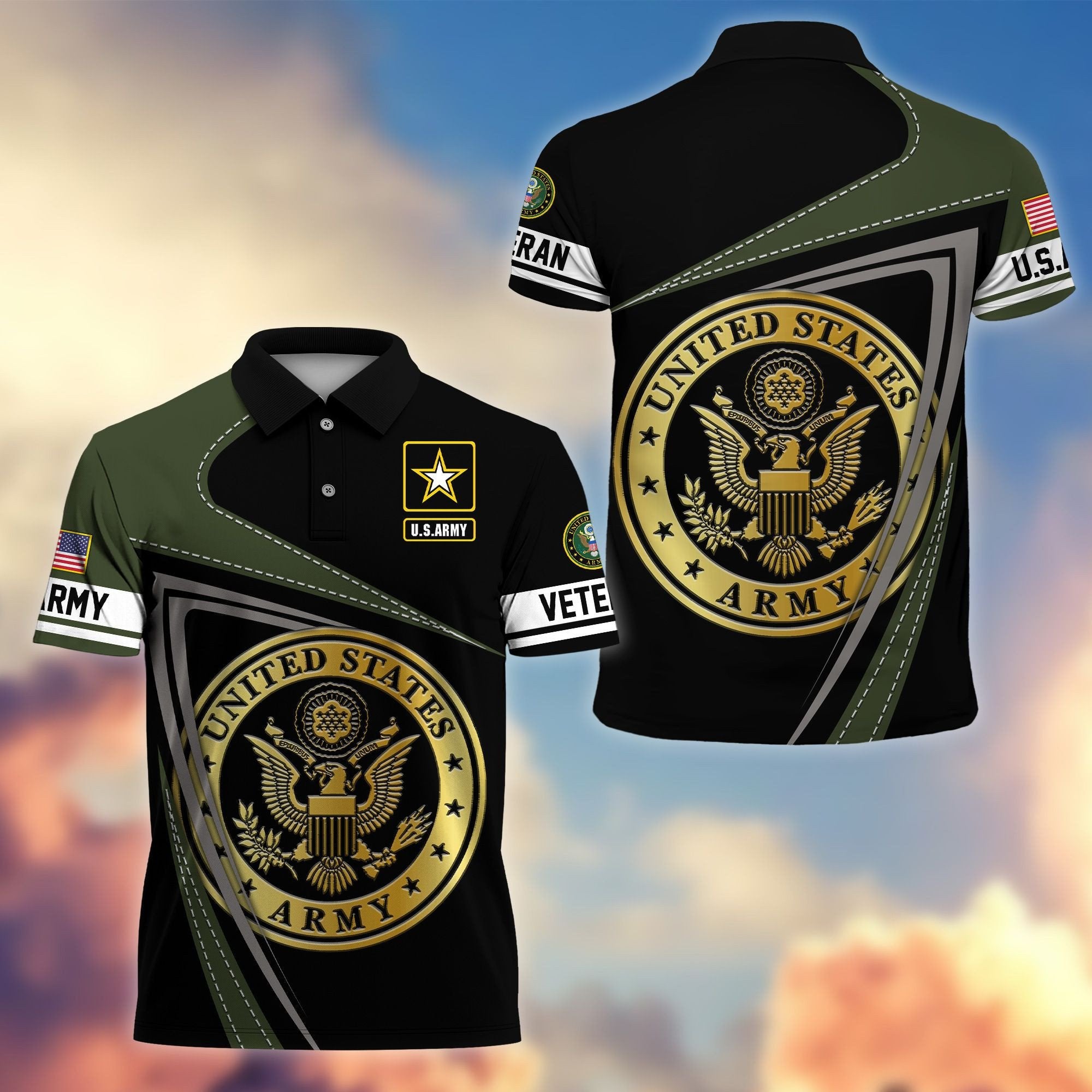 Premium US Veterans Polo Shirt BPHN230113, Gifts For US Veterans, Gifts On Father's Day, Independence Day, Veterans Day.