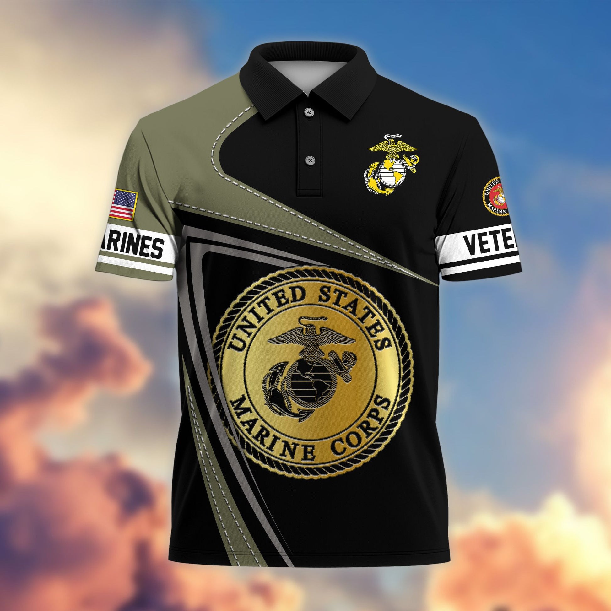 Premium US Veterans Polo Shirt BPHN230113, Gifts For US Veterans, Gifts On Father's Day, Independence Day, Veterans Day.