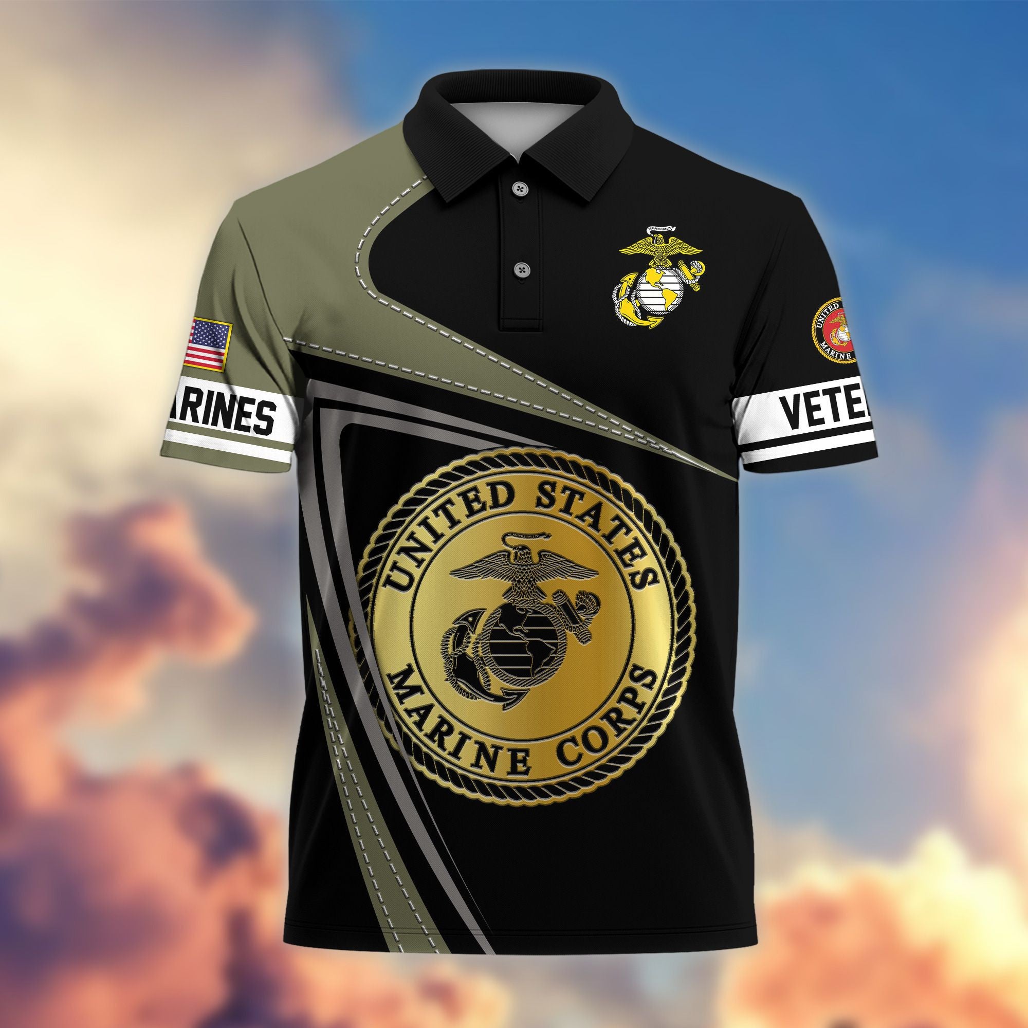 Premium US Veterans Polo Shirt BPHN230113, Gifts For US Veterans, Gifts On Father's Day, Independence Day, Veterans Day.