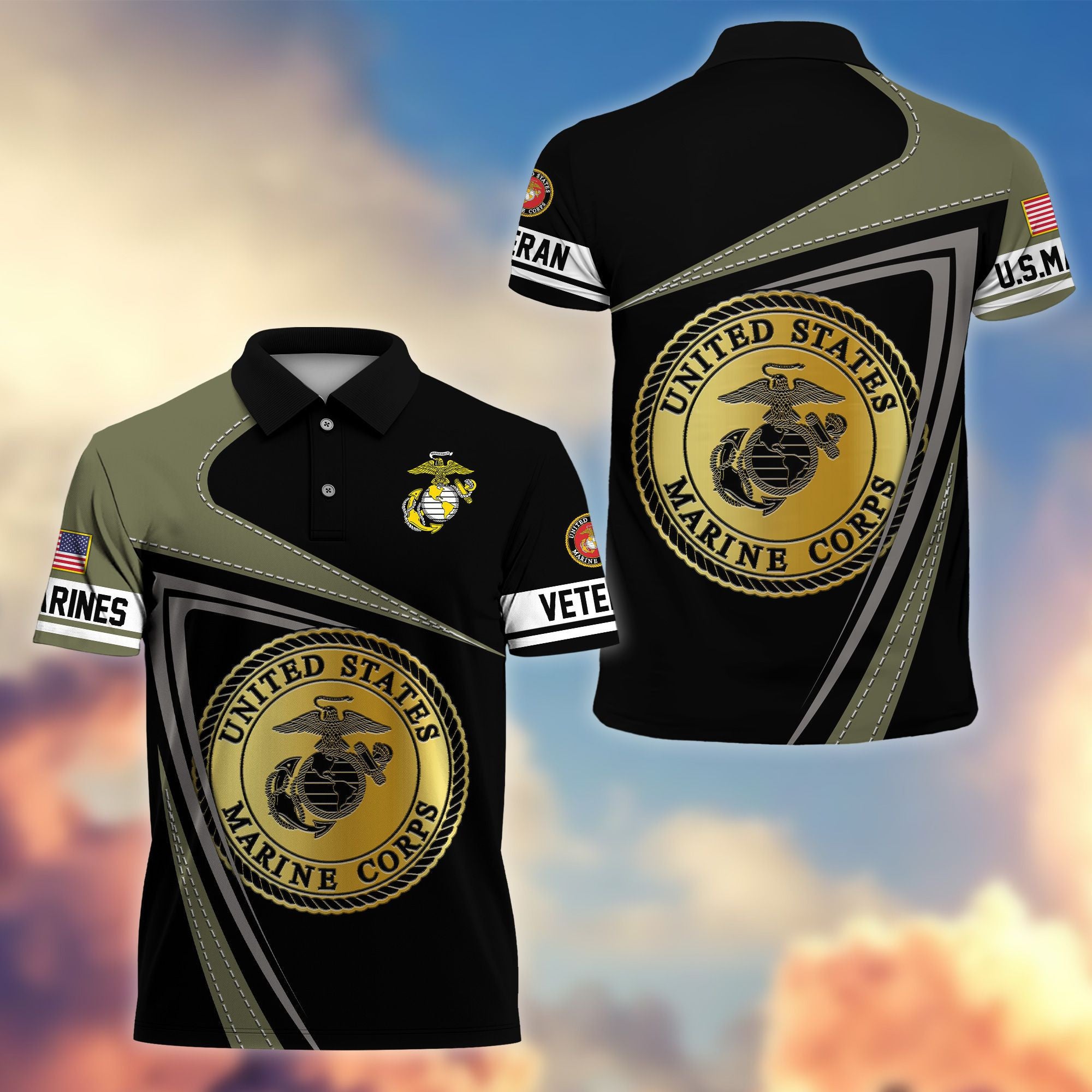 Premium US Veterans Polo Shirt BPHN230113, Gifts For US Veterans, Gifts On Father's Day, Independence Day, Veterans Day.