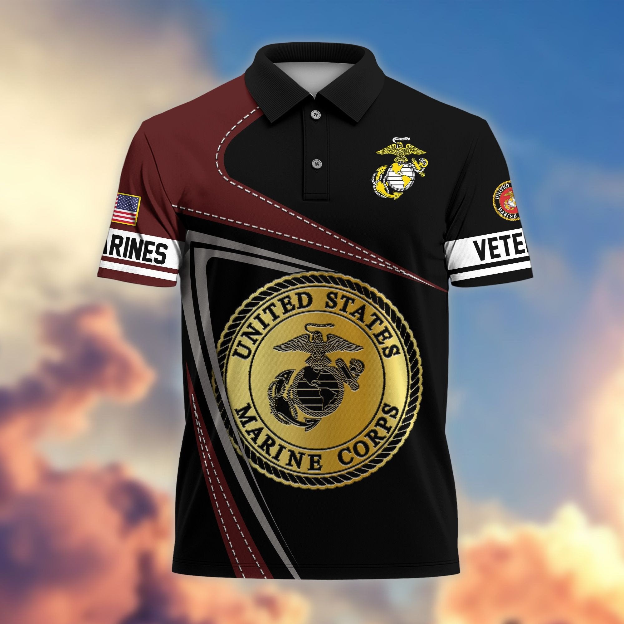 Premium US Veterans Polo Shirt BPHN230113, Gifts For US Veterans, Gifts On Father's Day, Independence Day, Veterans Day.