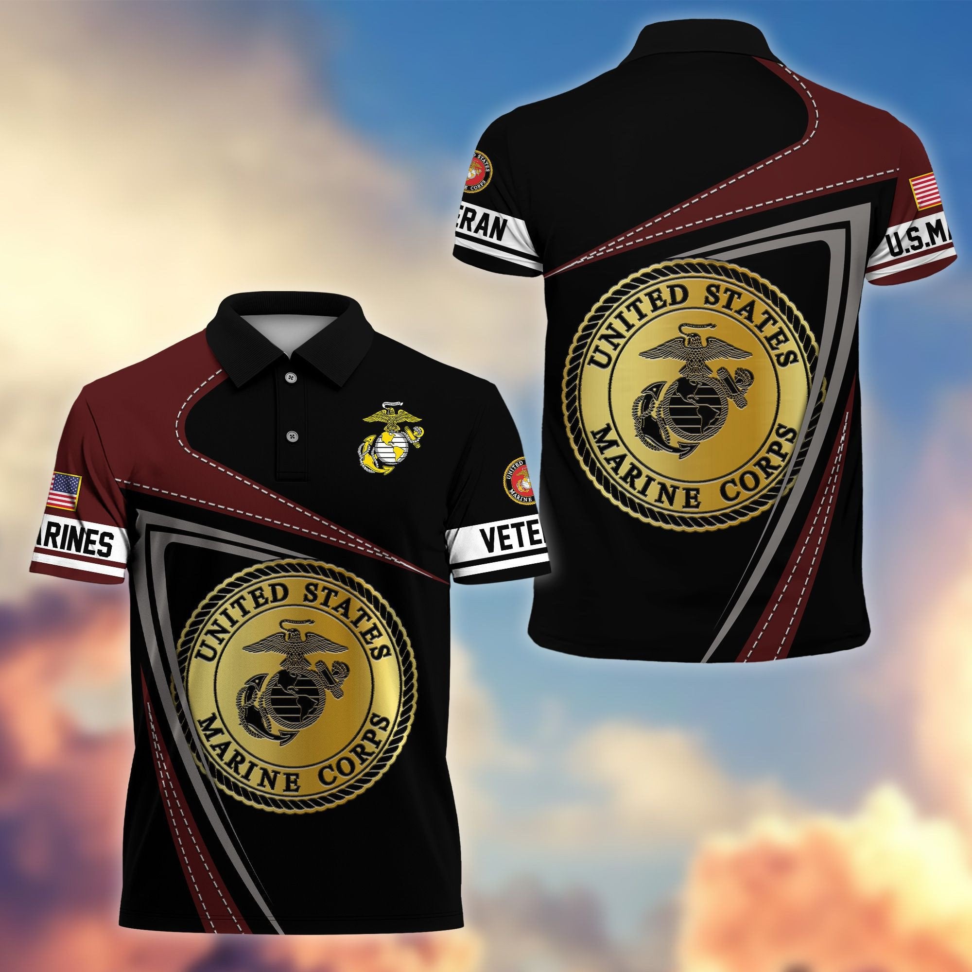 Premium US Veterans Polo Shirt BPHN230113, Gifts For US Veterans, Gifts On Father's Day, Independence Day, Veterans Day.