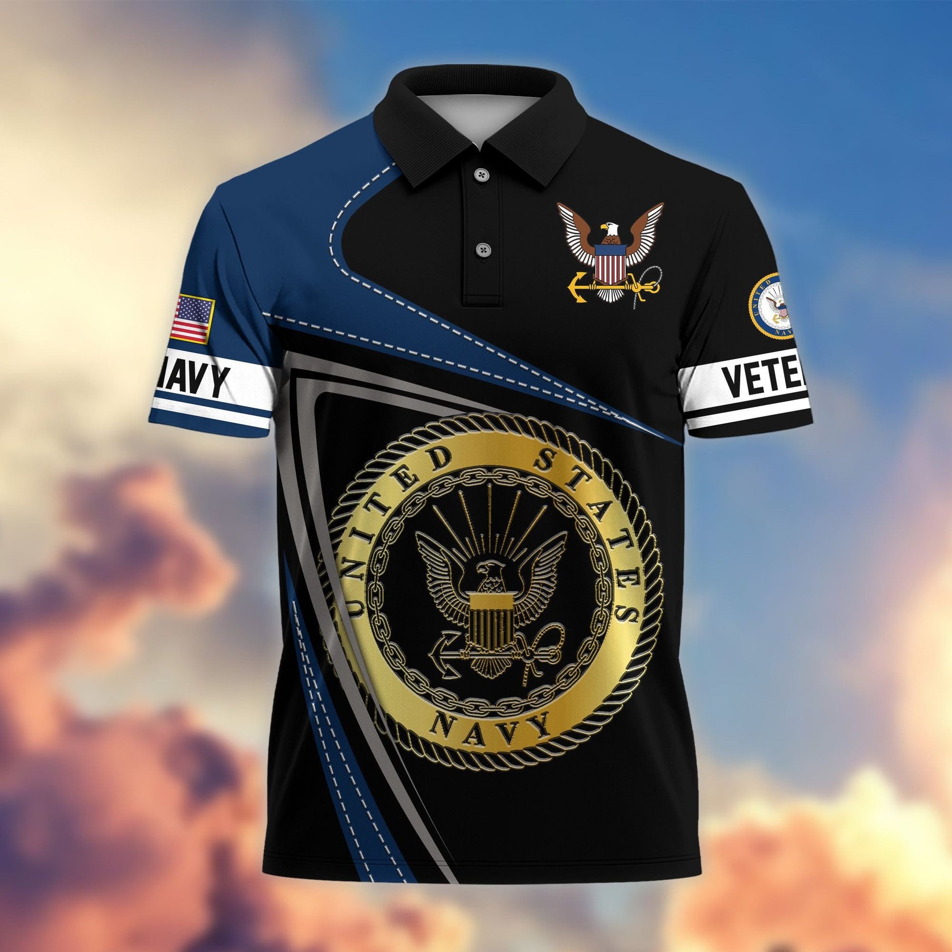 Premium US Veterans Polo Shirt BPHN230113, Gifts For US Veterans, Gifts On Father's Day, Independence Day, Veterans Day.