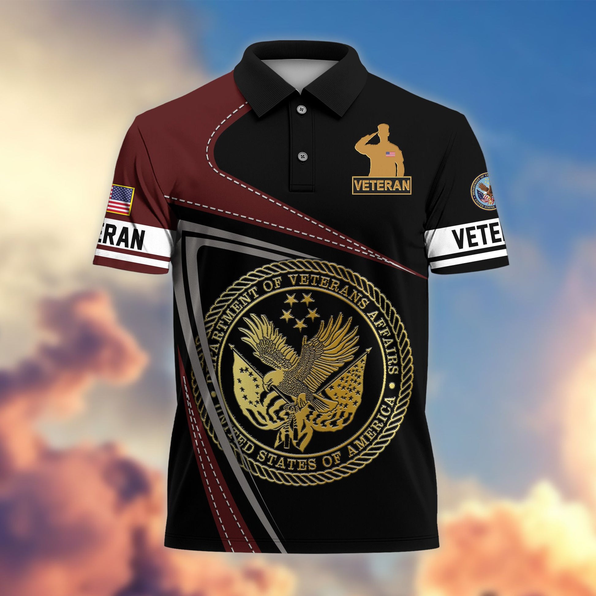 Premium US Veterans Polo Shirt BPHN230113, Gifts For US Veterans, Gifts On Father's Day, Independence Day, Veterans Day.