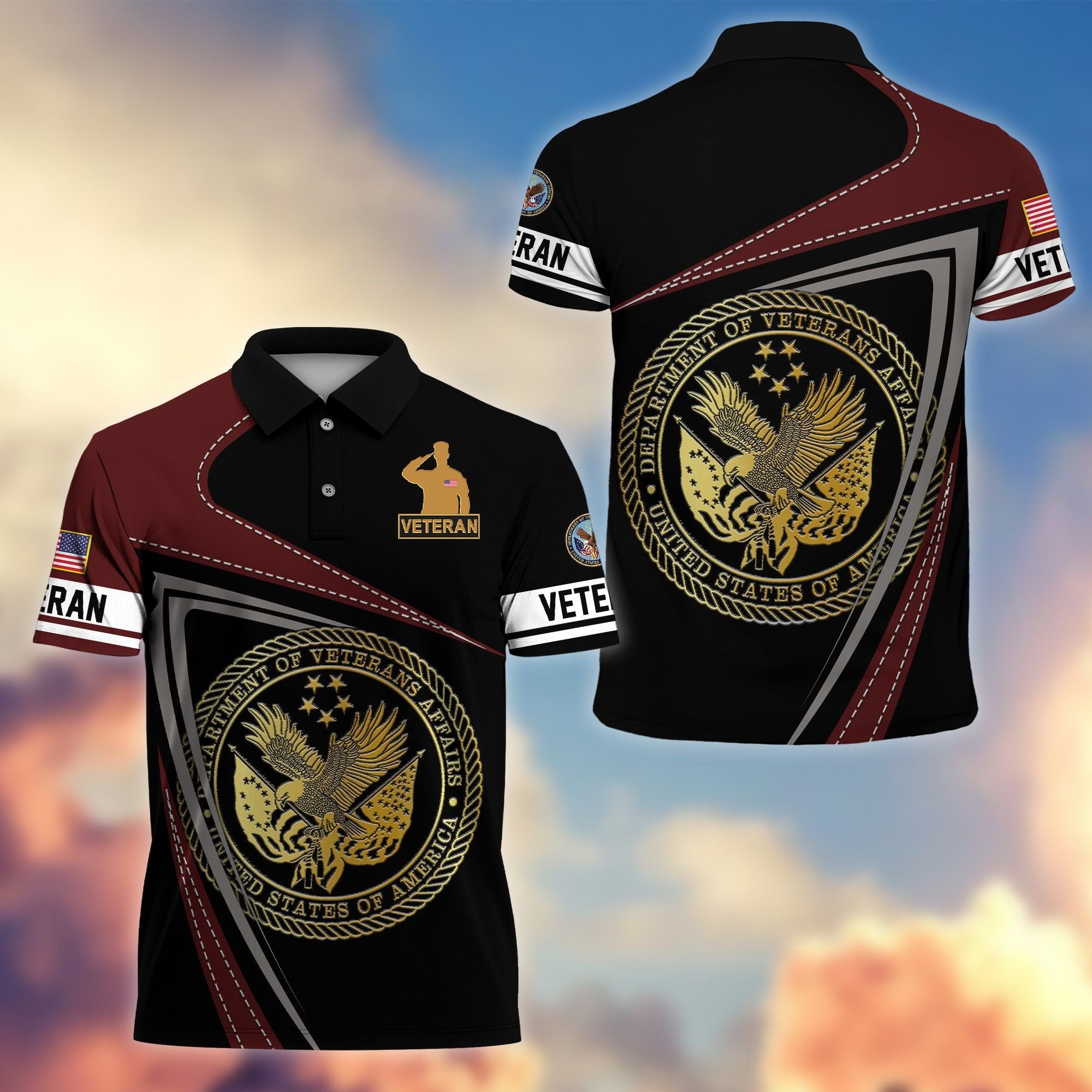 Premium US Veterans Polo Shirt BPHN230113, Gifts For US Veterans, Gifts On Father's Day, Independence Day, Veterans Day.