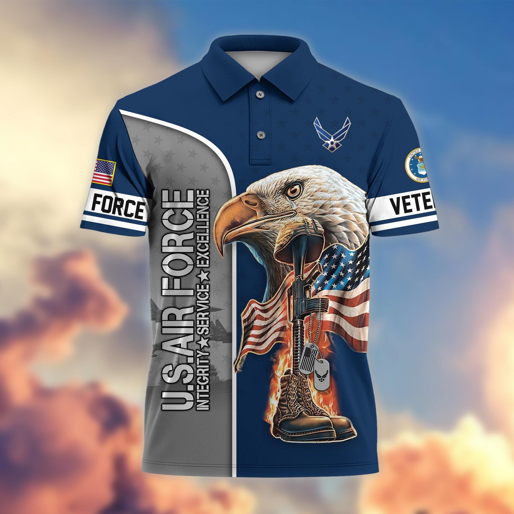 Premium US Veterans Polo Shirt BPHN030212, Gifts For US Veterans, Gifts On Father's Day, Independence Day, Veterans Day.